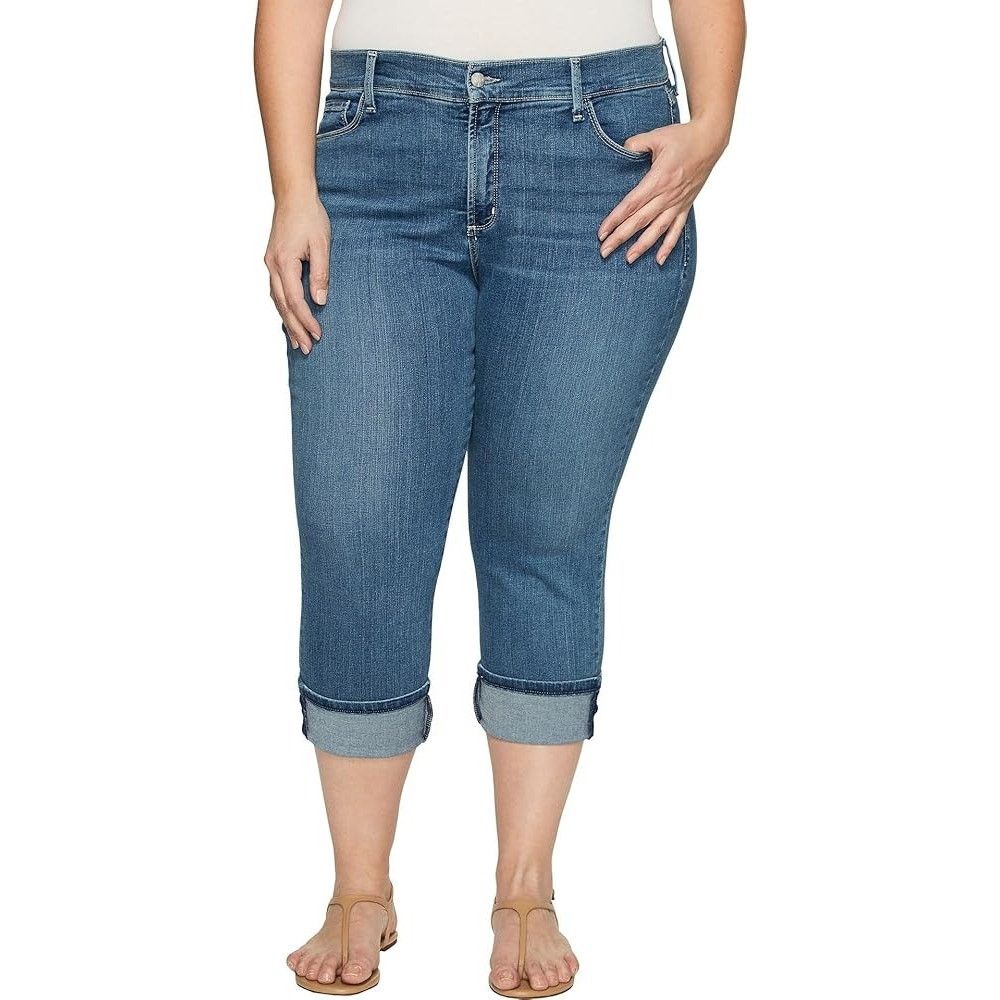 NYDJ NYDJ Dayla Wide Cuff Capri Jeans Womens Plus Size 16W Size 38" / US 16 / IT 52 - 1 Thumbnail