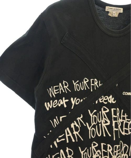 Comme des Garcons T-Shirts Cotton Short Sleeve Text Print Crewneck Black Size US M / EU 48-50 / 2 - 4 Thumbnail