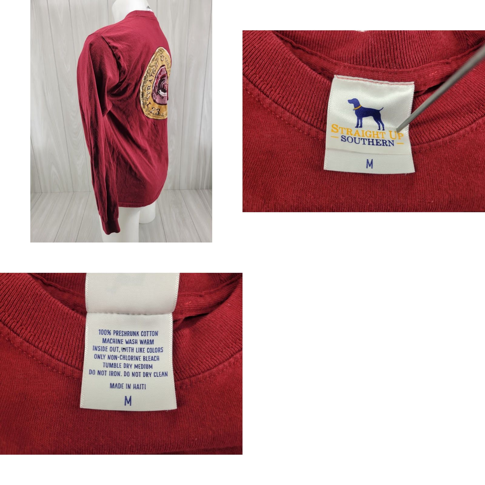 Vintage Straight Up Southern Shirt Long Sleeve Adult Medium Red 223 Rem Size M / US 6-8 / IT 42-44 - 8 Thumbnail