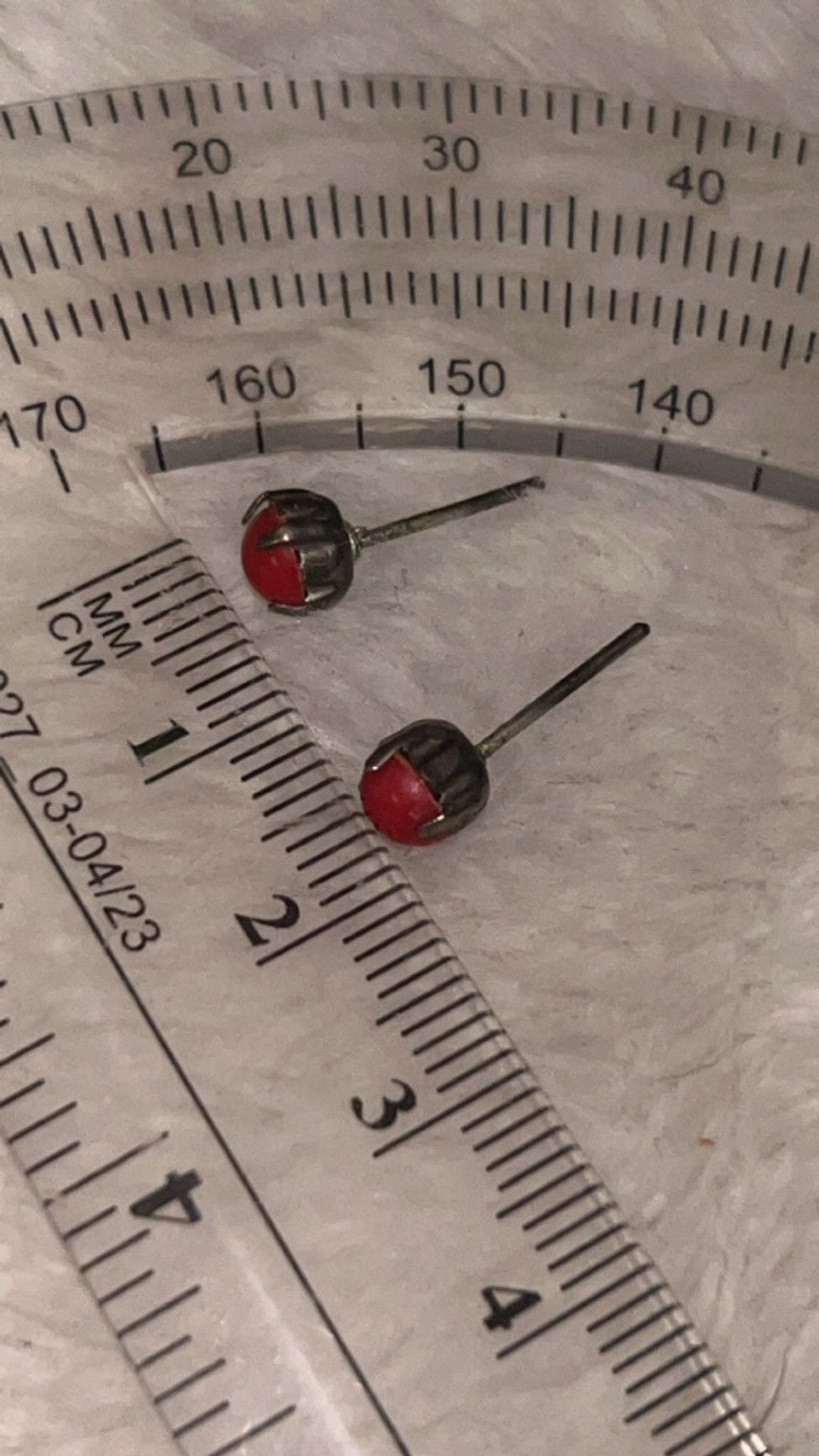 The Unbranded Brand Women's Unbranded Red & Silver Stud Earrings One Size Size ONE SIZE - 3 Thumbnail