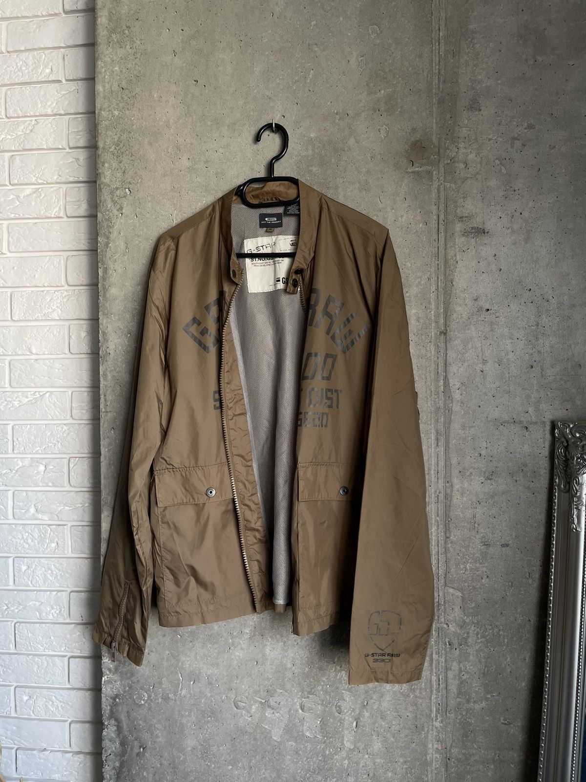 Japanese Brand Gstar Raw Nylon Light Jacket Big Logo Zip Hypebeast Y2k Size US XL / EU 56 / 4 - 8 Thumbnail