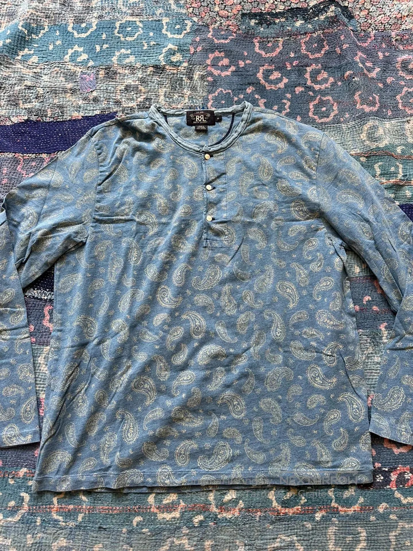 RRL Ralph Lauren ralph lauren paisley print long sleeve tee. Size US XL / EU 56 / 4 - 1 Thumbnail