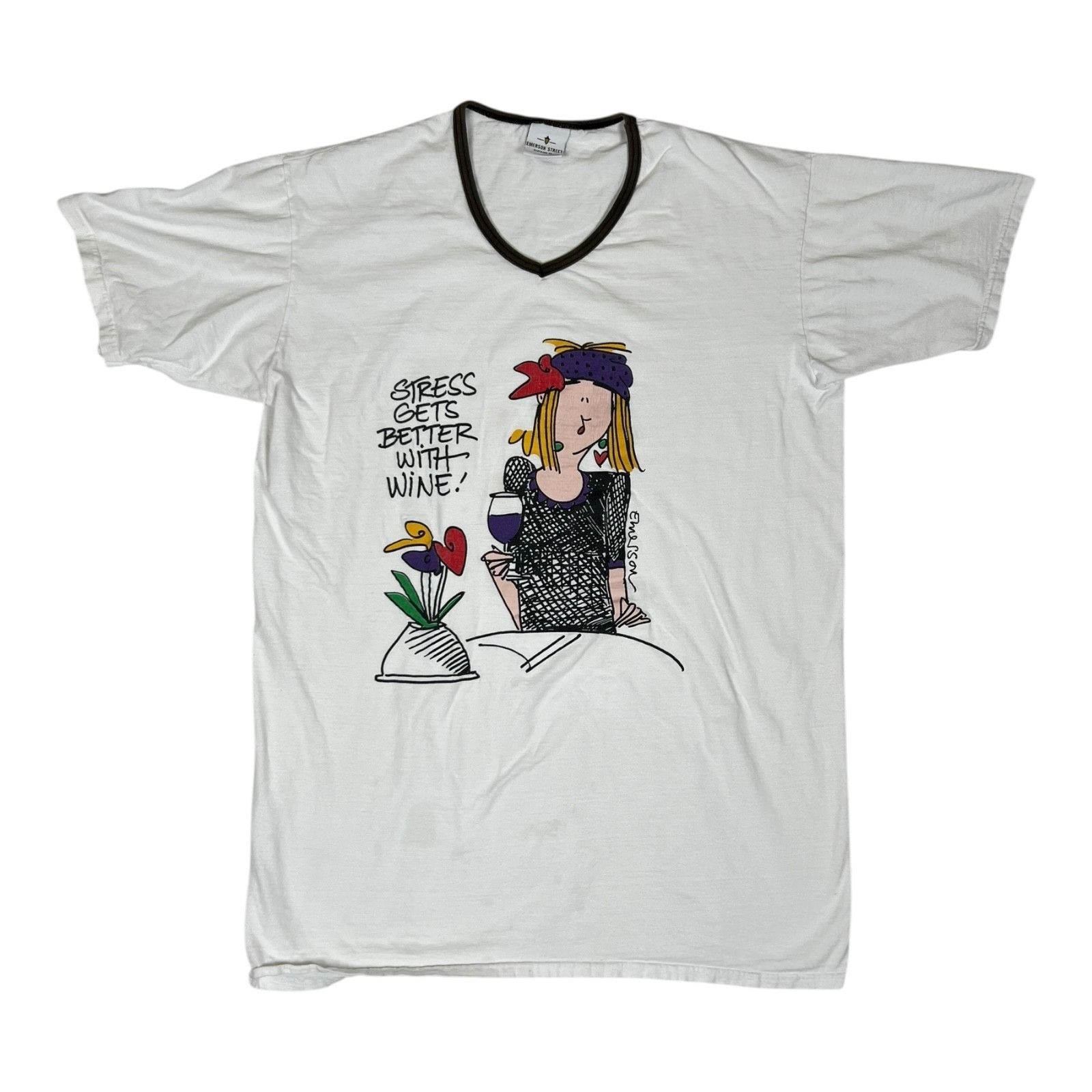 Other Vintage Emerson Street T-Shirt Women One Size "Stress Gets B Size ONE SIZE - 1 Thumbnail
