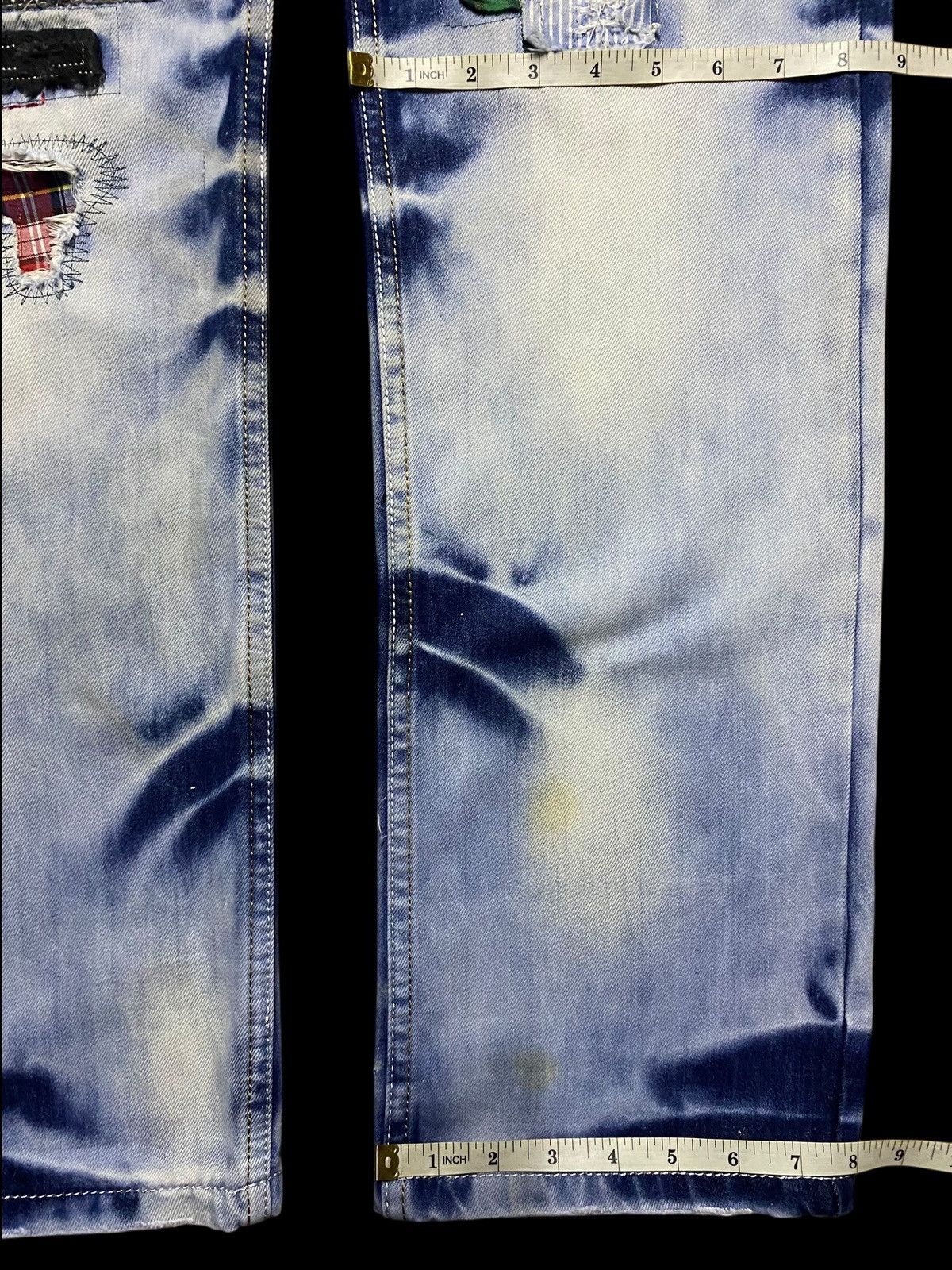 Dolce & Gabbana Vintage Custom Denim Patched Shashiko Boro Loose Jeans Size US 33 - 17 Thumbnail