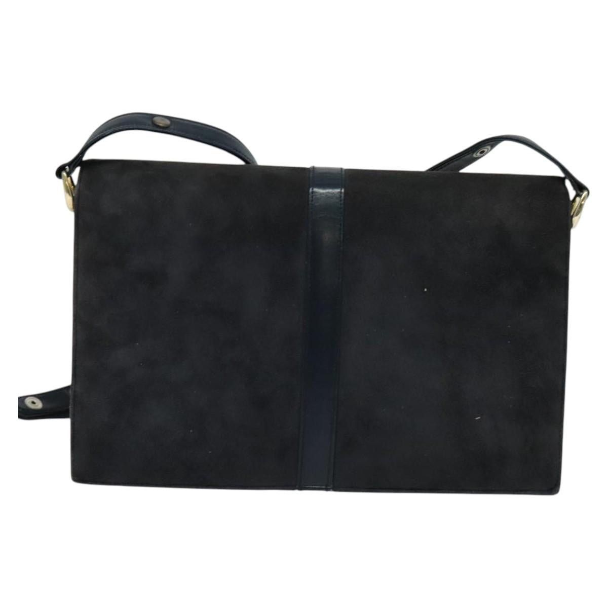 Celine CELINE Shoulder Bag Suede Navy Gold Size ONE SIZE - 3 Thumbnail