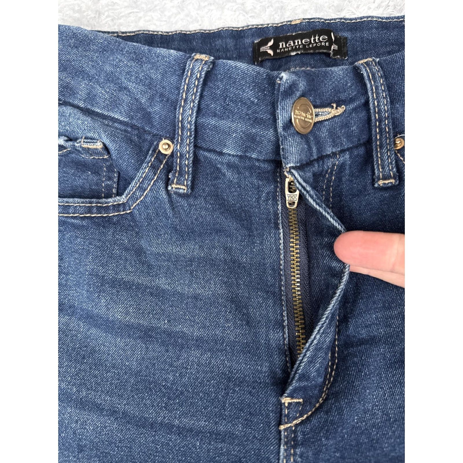 Nanette Lepore Nanette Lepore Jeans Womens 6 Blue Belle High Rise Ankle Skinny Stretch Denim Regular Slim Cotton Polyester Spandex 5-Pocket Design Womens Blue Jeans Size 28" / US 6 / IT 42 - 5 Thumbnail