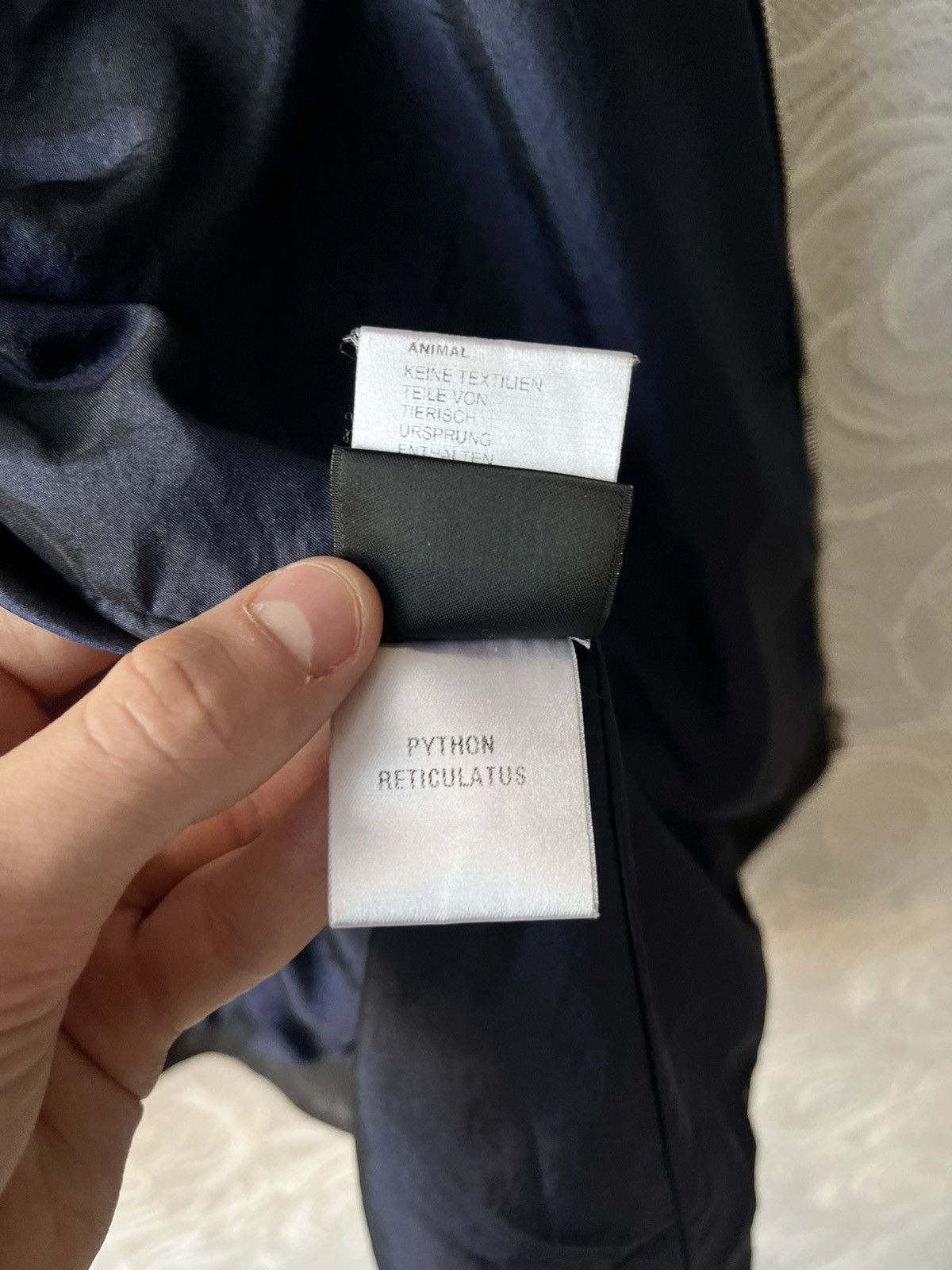 Genuine Leather Real Python Leather Italy Jacket Navy Blue Zip Up Bomber Size US L / EU 52-54 / 3 - 20 Thumbnail