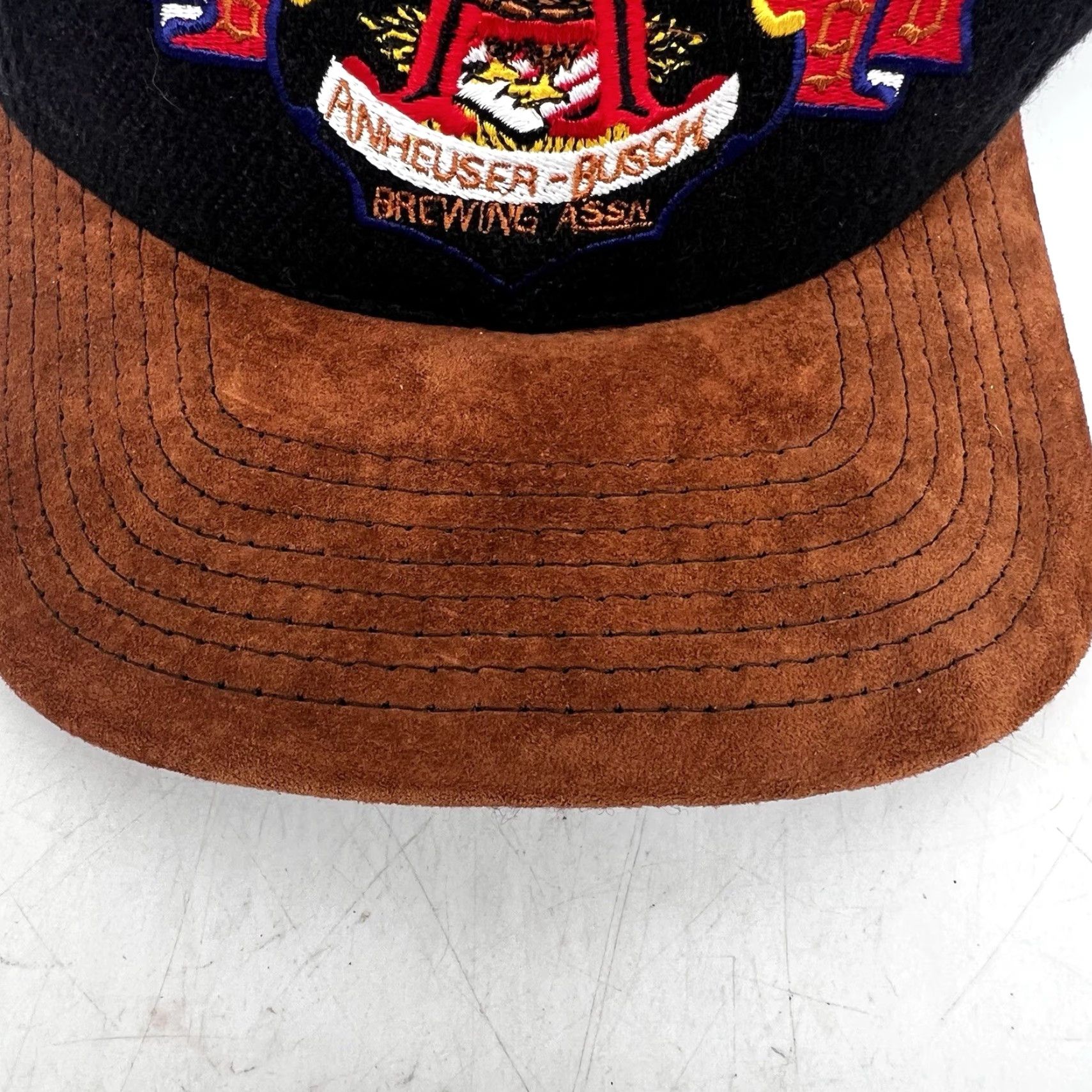 Vintage VINTAGE Anheurser Bush Baseball Cap One Size Black Wool Leather Collector's Edition Adjustable Men Black Cap 90s Beer Outdoor Size ONE SIZE - 3 Thumbnail
