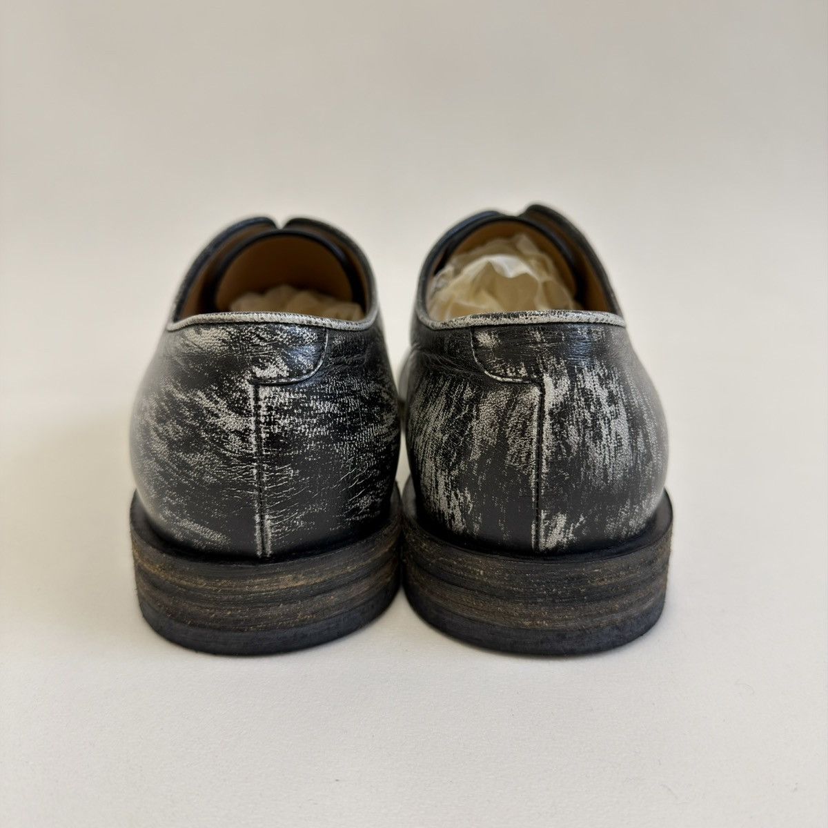Jil Sander Black/White ‘Distressed Leather’ Derby Shoes Size US 9 / EU 42 - 18 Thumbnail