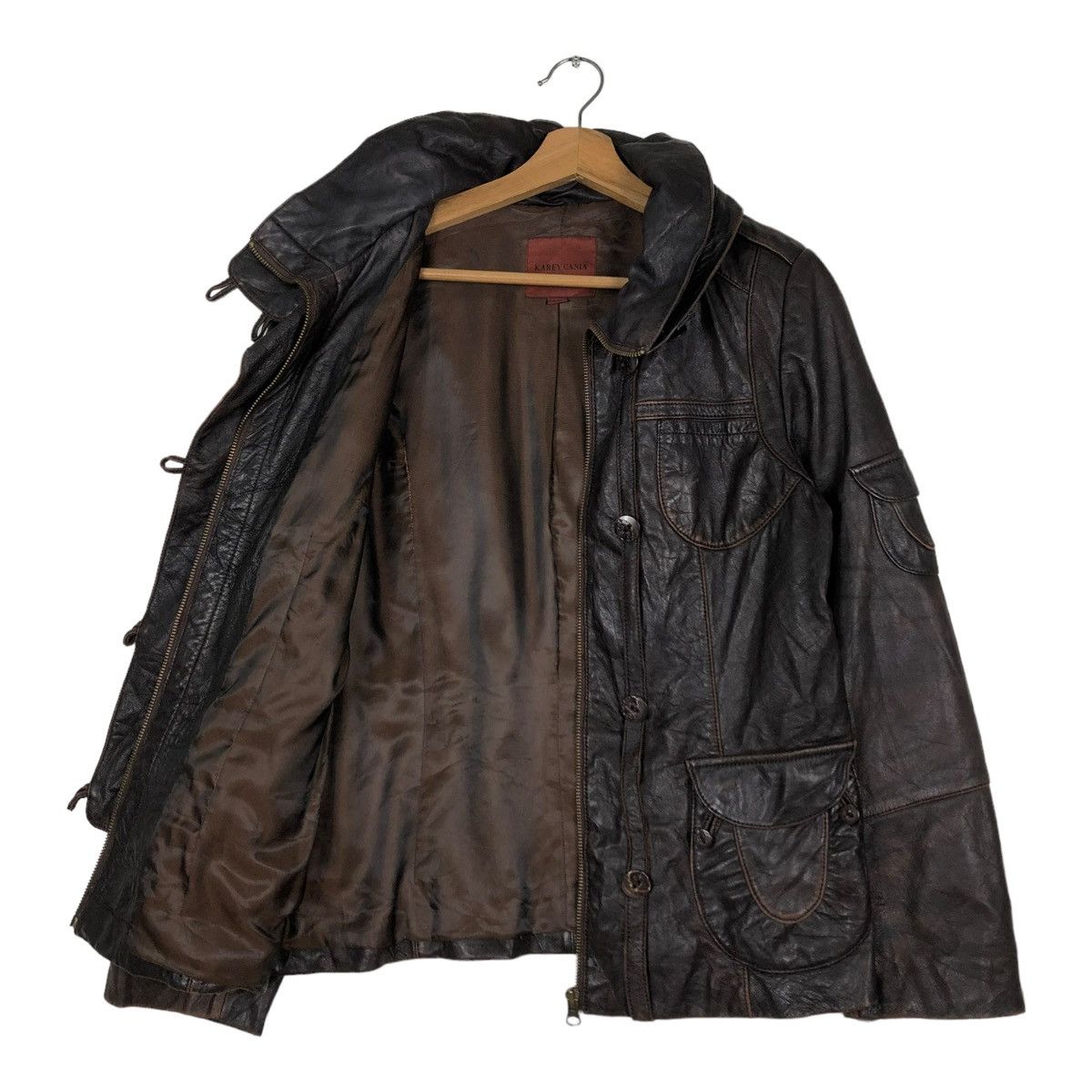 Japanese Brand 🔥VINTAGE GENUINE BIKER LEATHER JACKET KAREY CANIA JAPAN Size US M / EU 48-50 / 2 - 11 Thumbnail