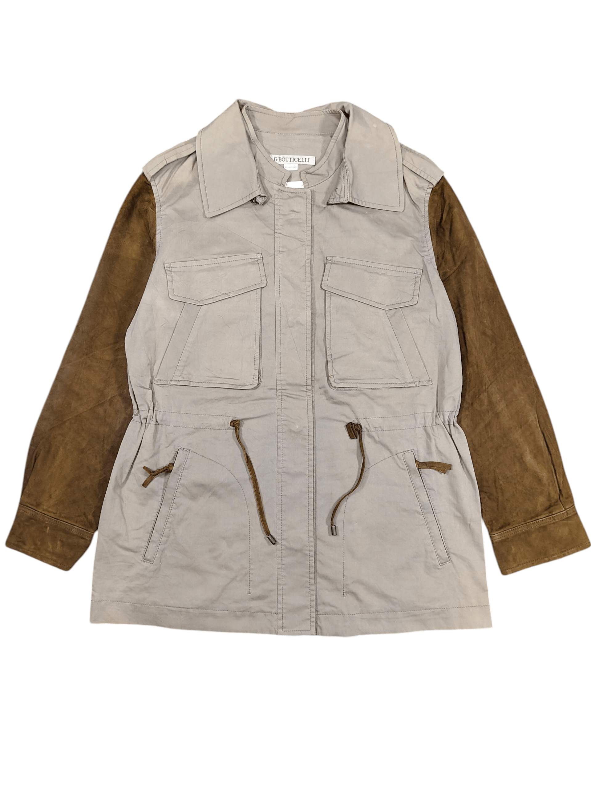 Seditionaries 00s G.Botticelli- Suede Sleeve Safari Style Utility Jacket Size M / US 6-8 / IT 42-44 - 1 Thumbnail