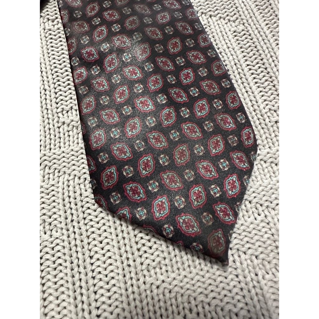 Vintage Vintage black paisley Italian silk tie Size ONE SIZE - 2 Thumbnail
