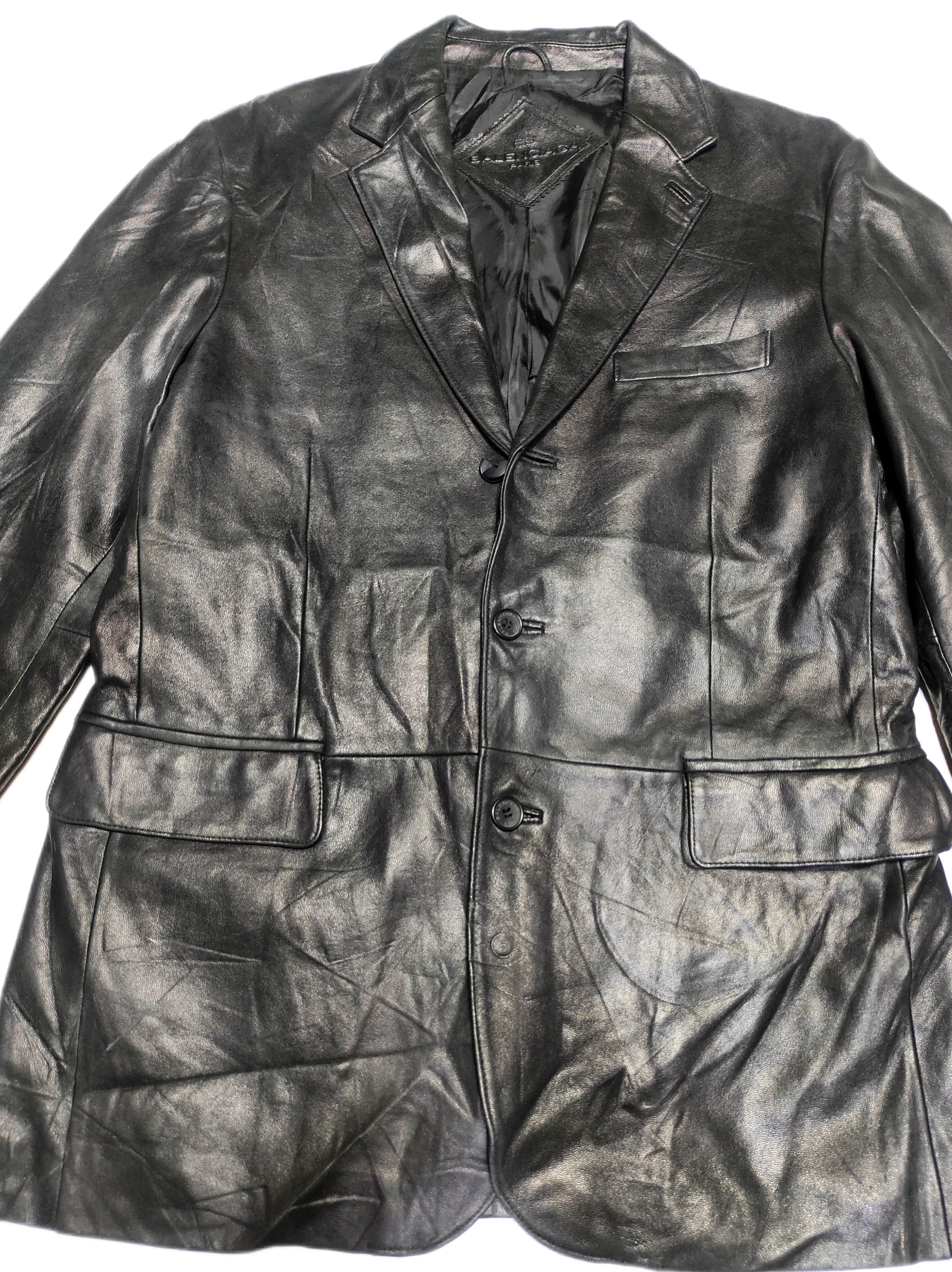 Balenciaga Balenciaga Black leather blazer Jacket Size US M / EU 48-50 / 2 - 3 Thumbnail