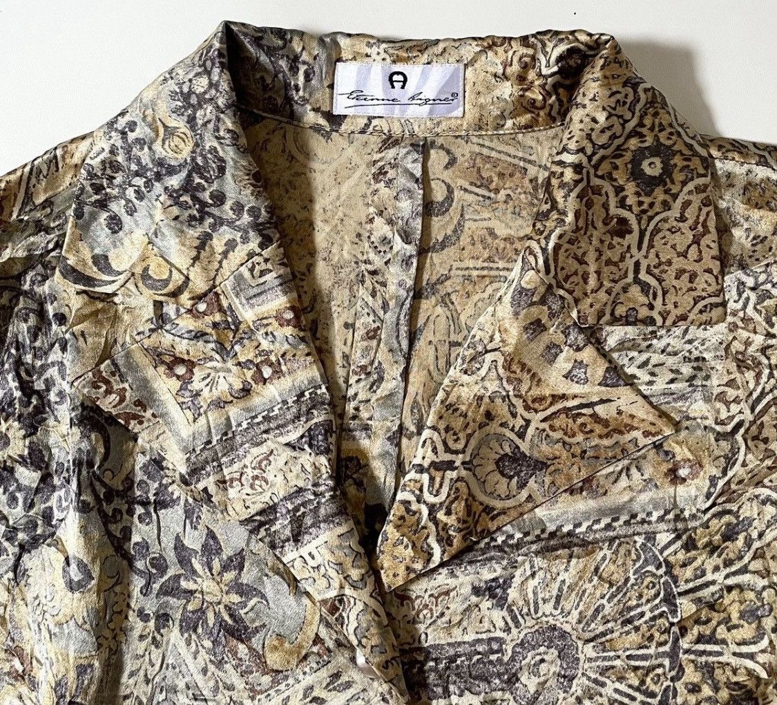 Aigner Vintage etienne aigner flowy abstract silk open collar shirt Size US S / EU 44-46 / 1 - 2 Thumbnail