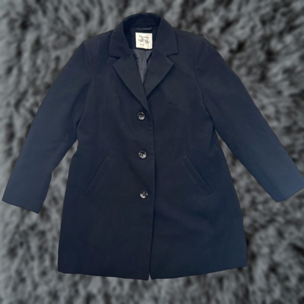 Vintage Maralyn & Me Coat XL Button Front Long Career Pockets Dark Academia Old Money Size XL / US 12-14 / IT 48-50 - 1 Thumbnail