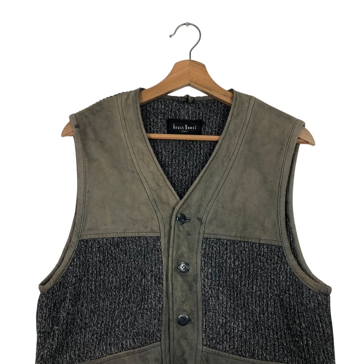 Japanese Brand 🔥VINTAGE VEST BIKER LEATHER JACKET GRASS ROOST ISSEY MIYAKE Size US L / EU 52-54 / 3 - 5 Thumbnail