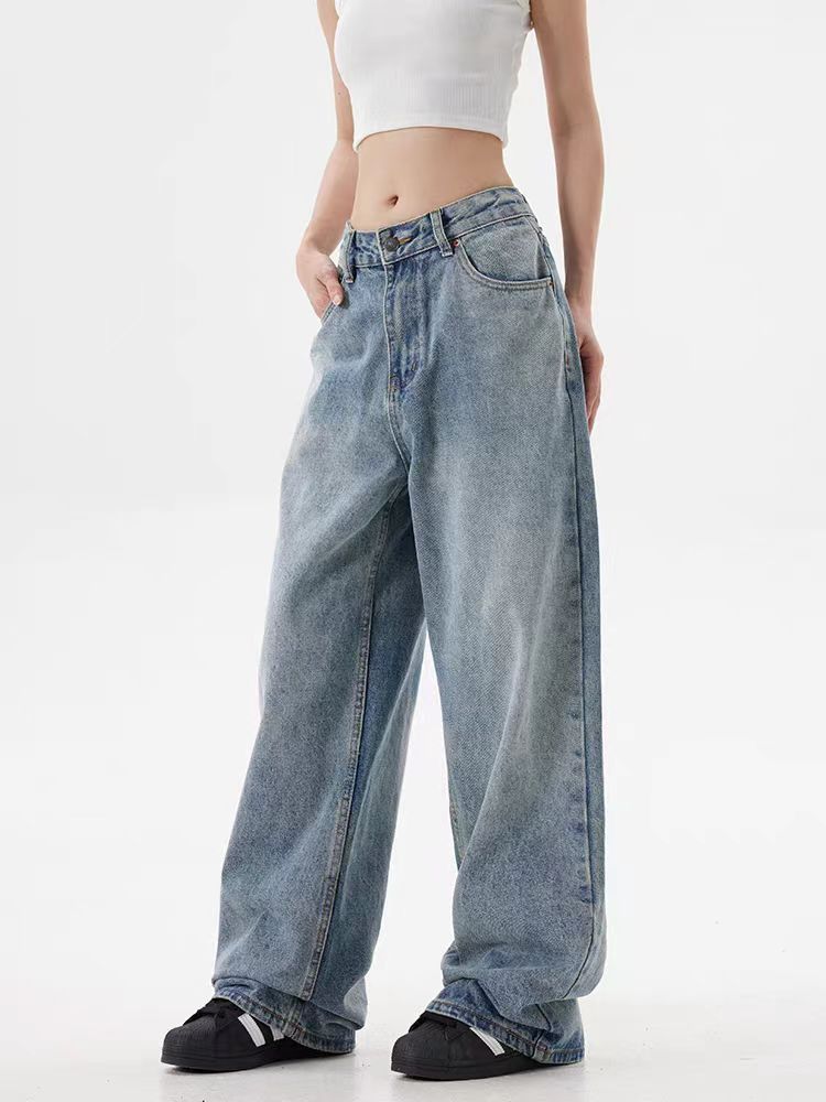 baggy washed vintage casual jeans