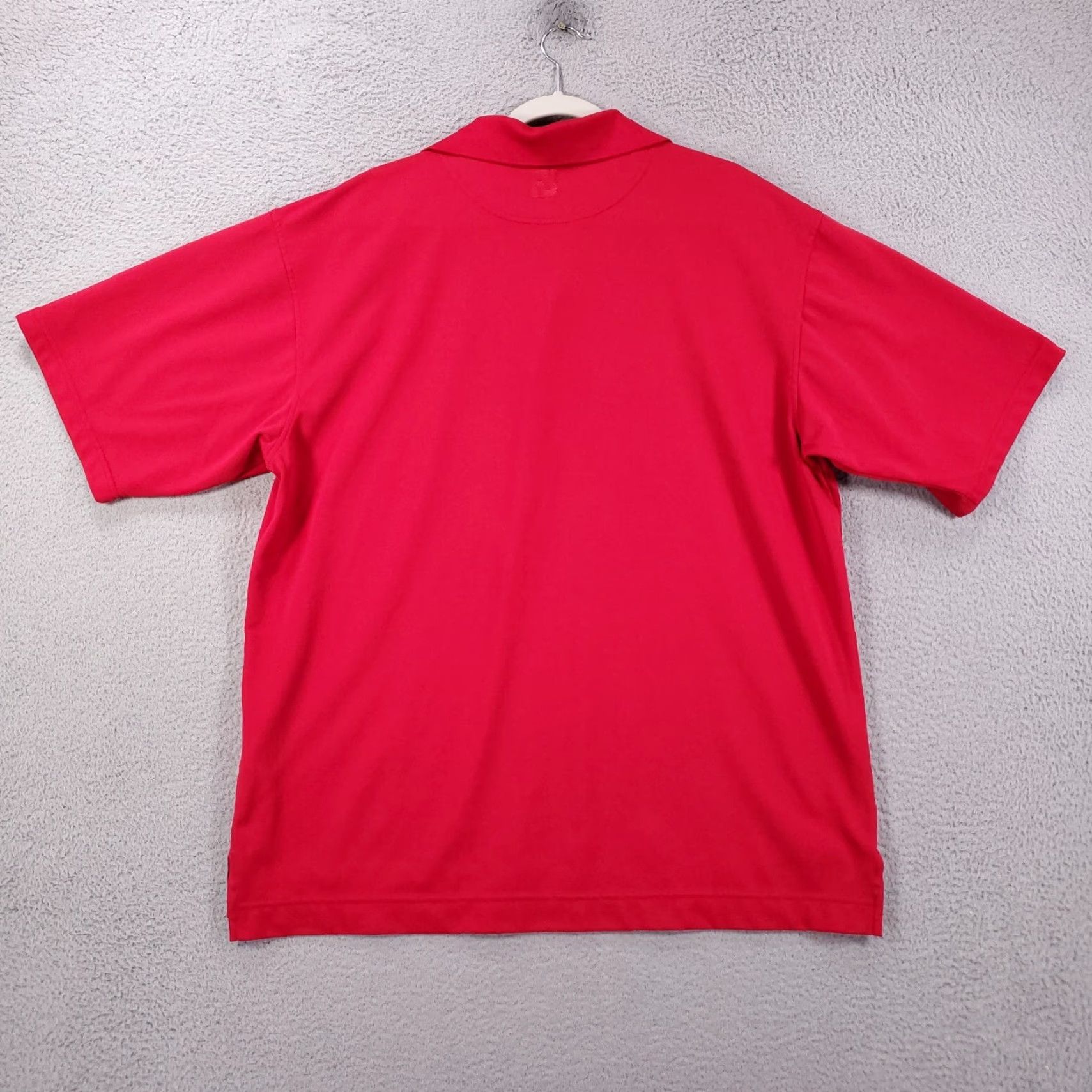 Footjoy FootJoy Polo Shirt Mens XL Red Orange Solid Short Sleeve Collared Button Spread Classic Performance Golfing Golf Polo Mens Size US XL / EU 56 / 4 - 7 Thumbnail