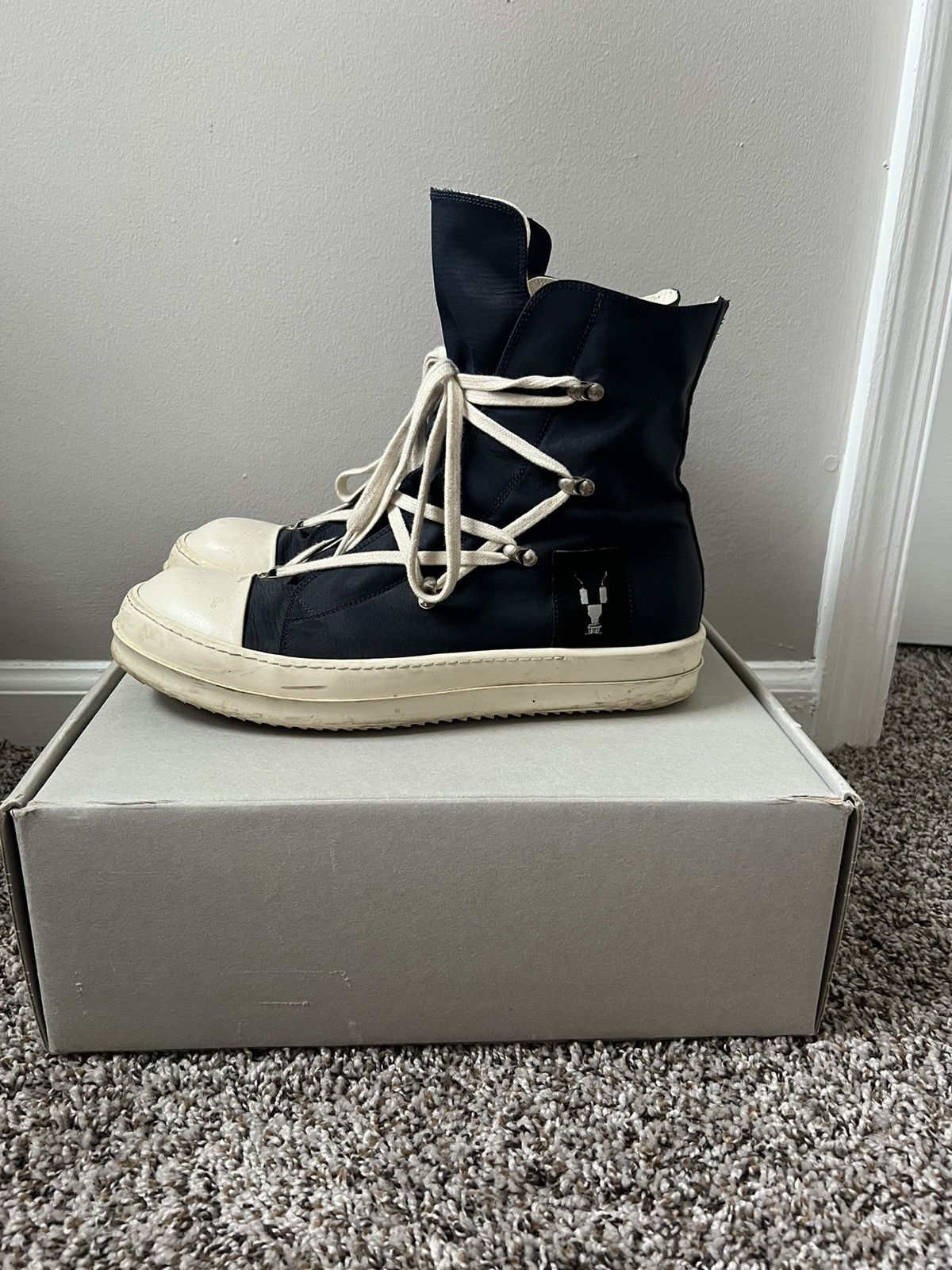 image of Rick Owens Drkshdw Hexagram Ramon’S Shoes in Navy, Men's (Size 12)