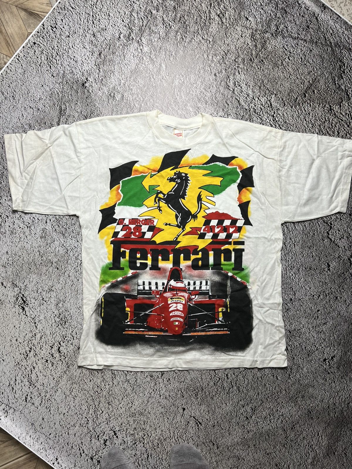 Ferrari VTG 90’s Ferrari G.Berger 412 T2 overprinted AGIP t shirt Size US XXL / EU 58 / 5 - 1 Thumbnail