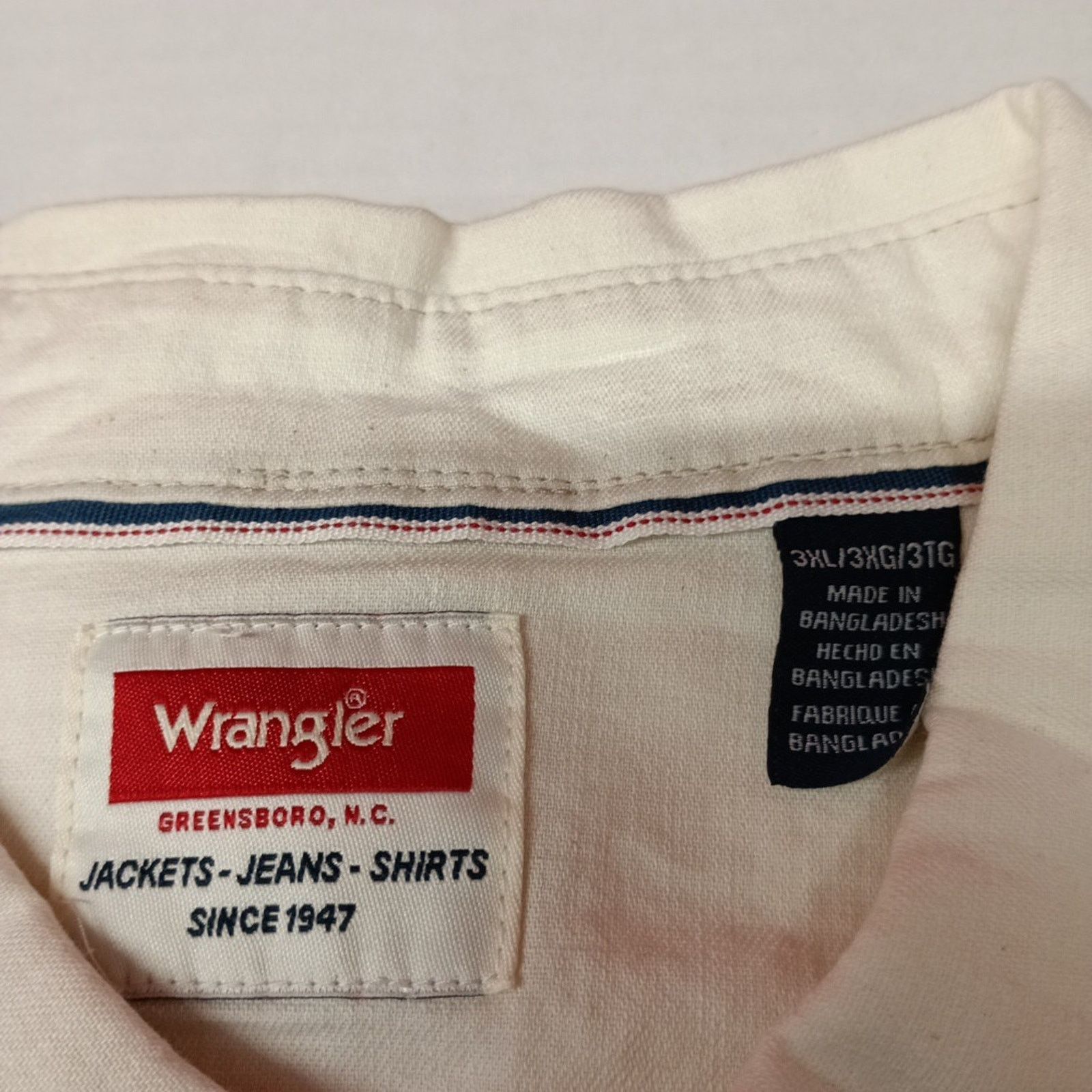 Wrangler Wrangler Snap Woven Shirt Men's 3XL Cowboy Wash Beige Size US XXL / EU 58 / 5 - 4 Thumbnail