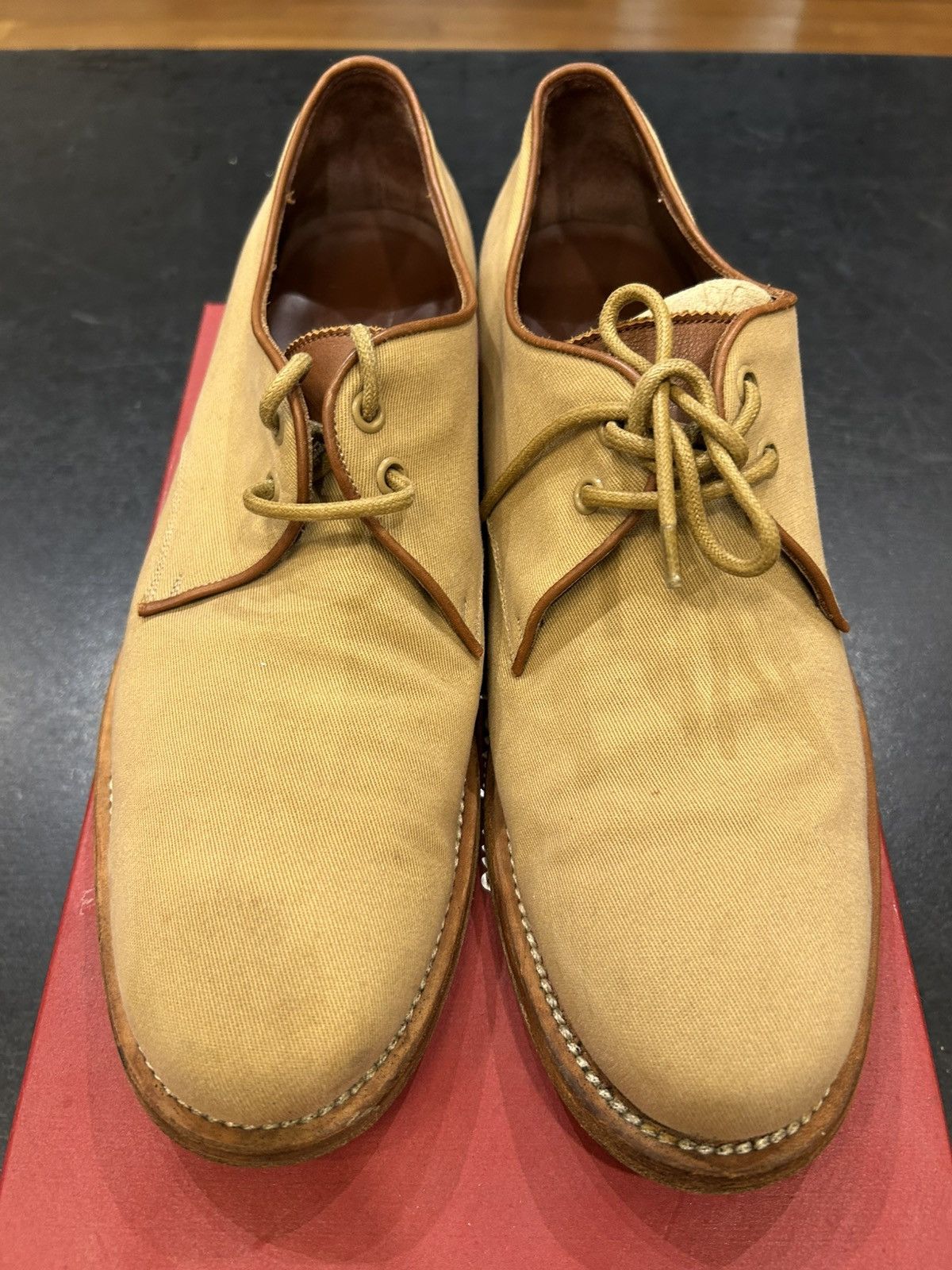 Salvatore Ferragamo Salvatore Ferragamo Canvas/Leather Oxford Shoes Size US 9 / EU 42 - 4 Thumbnail