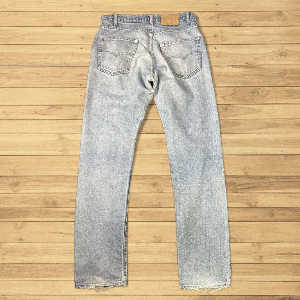 Levi's Vintage Clothing 70s 80s Levis 501 Distressed Aging Rindem Denim W34 USA Size US 34 / EU 50 - 2 Thumbnail