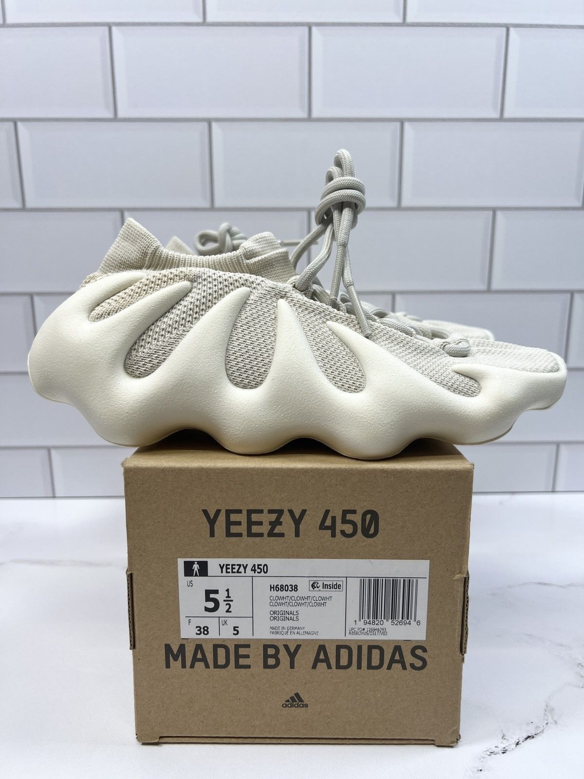 Adidas NEW Adidas Yeezy Boost 450s 450 Cloud White Whites Size US 5.5 / IT 35.5 - 5 Thumbnail