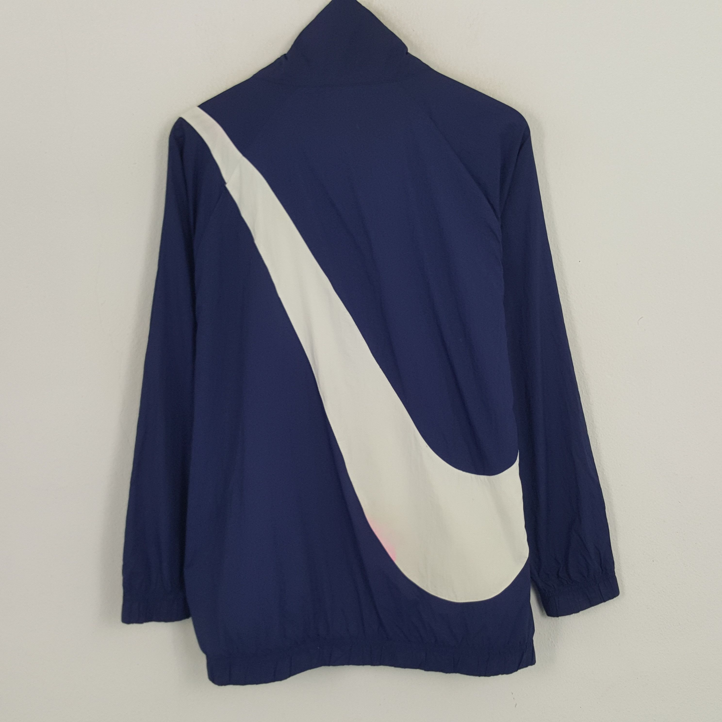 Nike × Vintage Vintage Nike Big Swoosh Mirror Zipper Windbreaker Jacket Size US XL / EU 56 / 4 - 2 Thumbnail