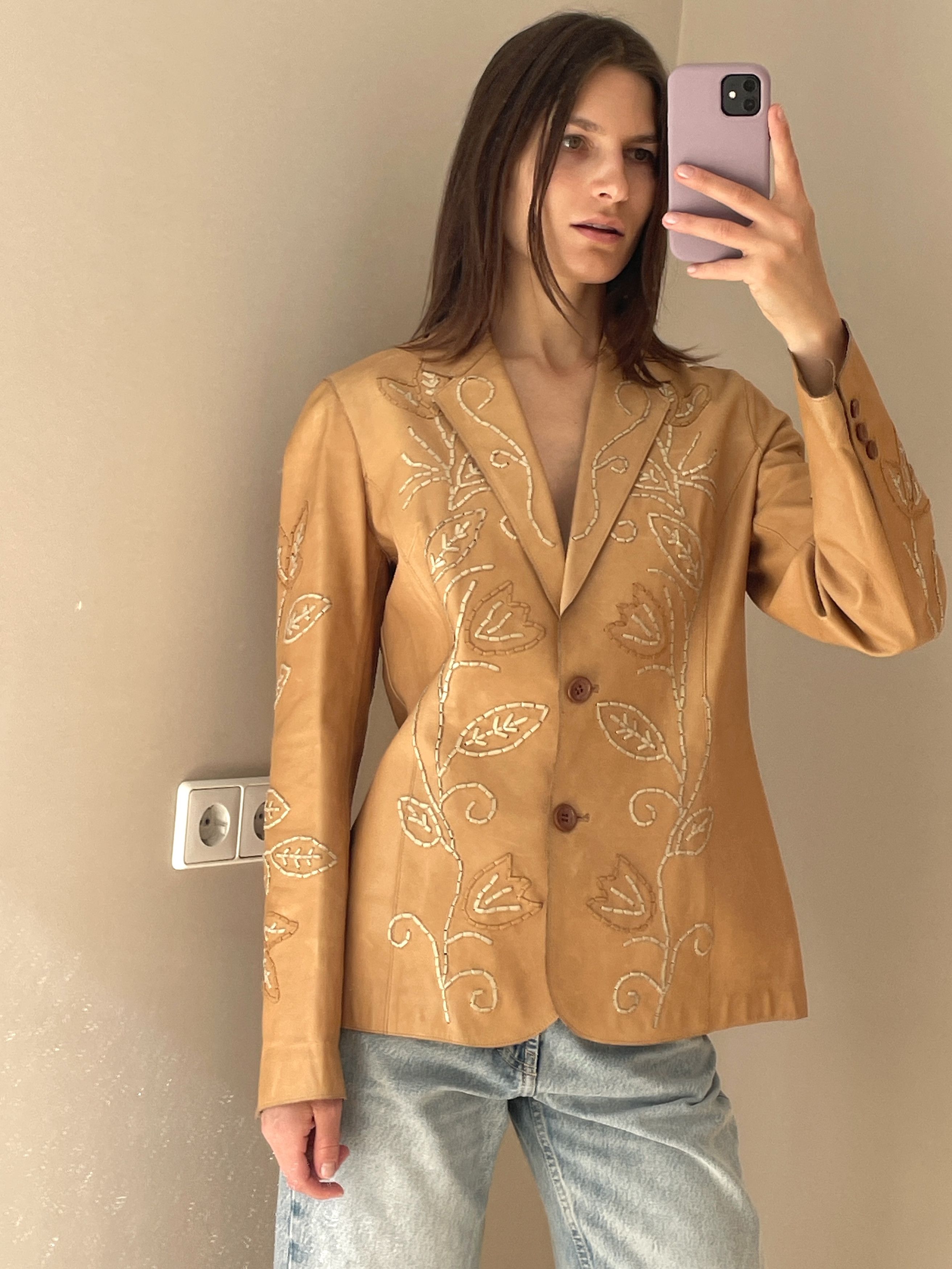 Dolce & Gabbana Rare leather jacket in camel beige Size M / US 6-8 / IT 42-44 - 2 Thumbnail