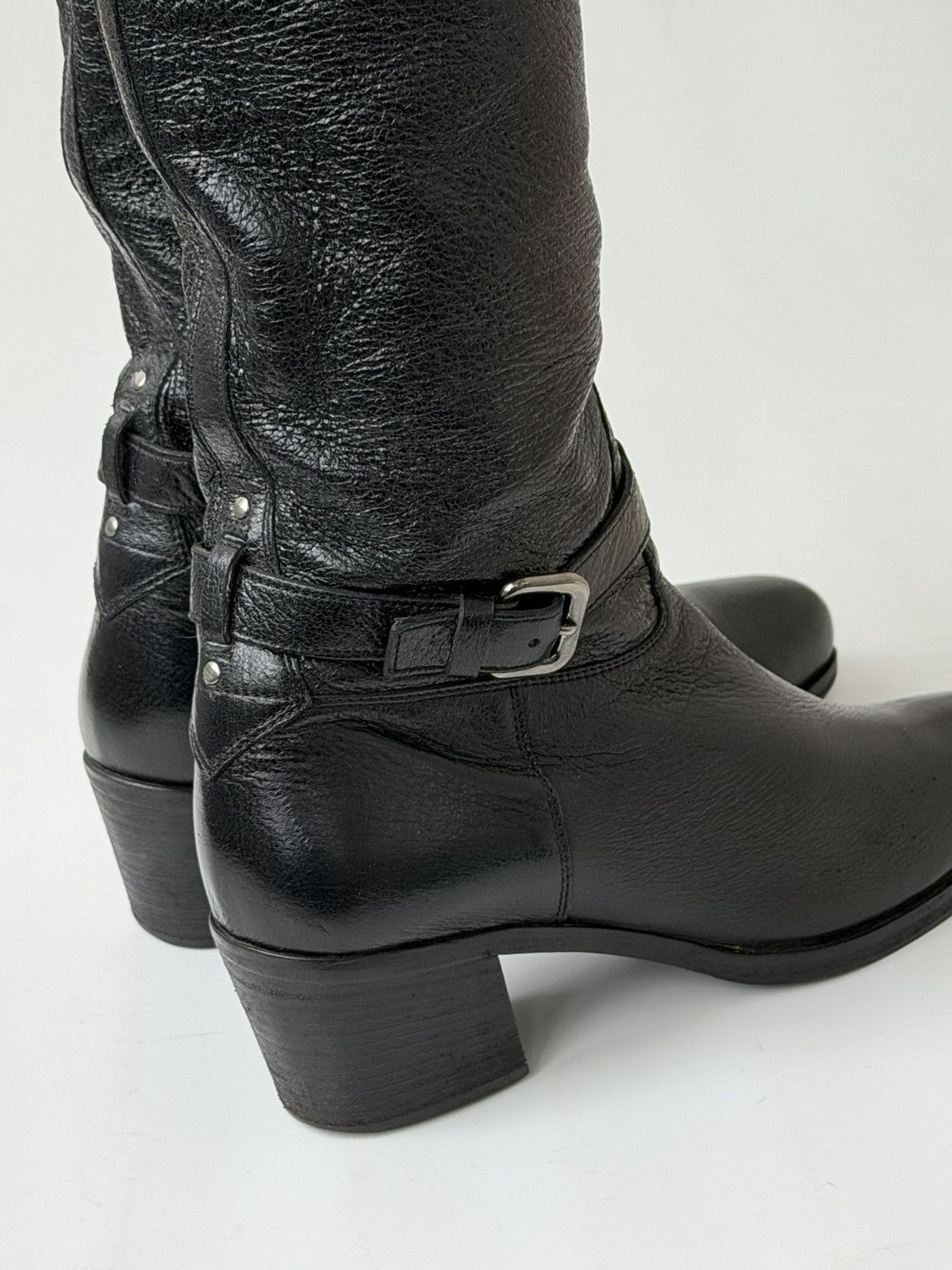 Prada *sz38.5* PRADA SS 2006 Logo Leather Boots Runway Biker shoes Size US 8.5 / IT 38.5 - 11 Thumbnail