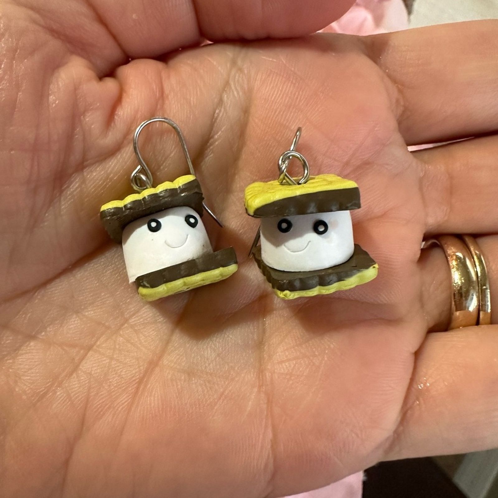 Other Adorable Marshmallow Sandwich Cookie Dangle Earrings Size ONE SIZE - 5 Thumbnail