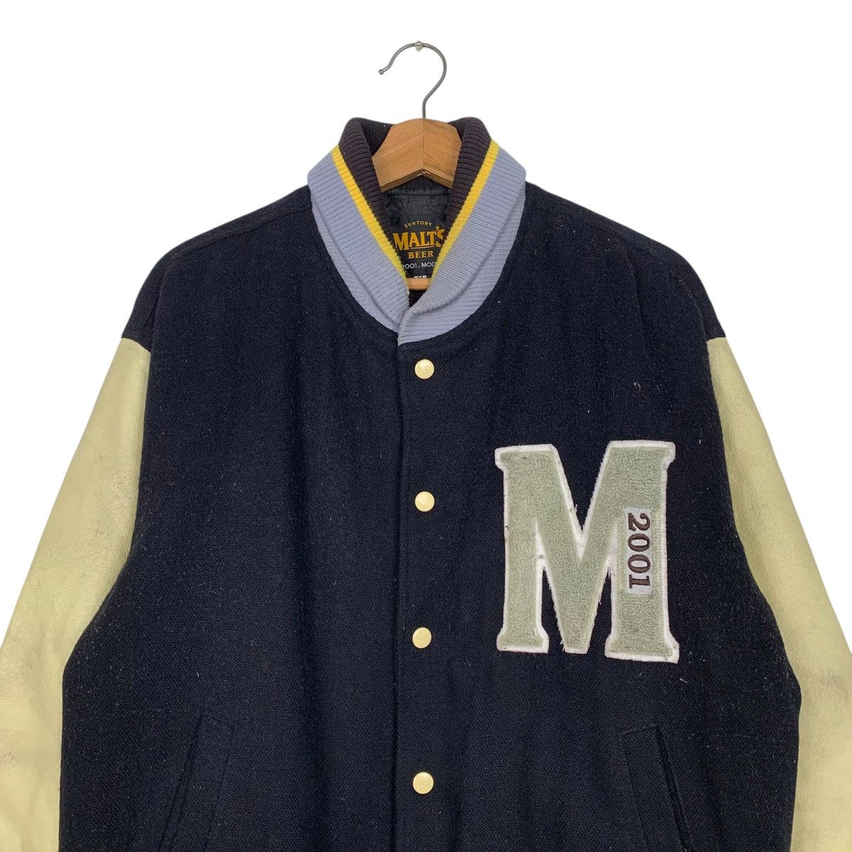 Japanese Brand Y2K Malt Beer Leather Varsity Jacket Size US M / EU 48-50 / 2 - 2 Thumbnail