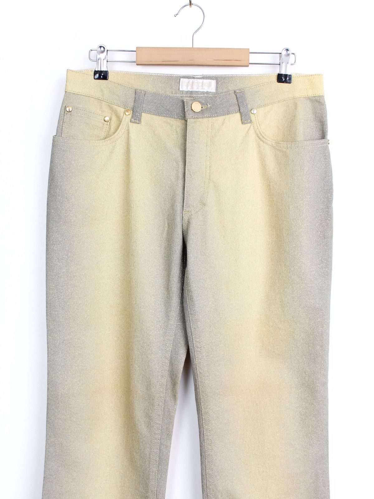Roberto Cavalli Roberto Cavalli 1999 Gold Gradient Flared Jeans Size 28" / US 6 / IT 42 - 2 Thumbnail