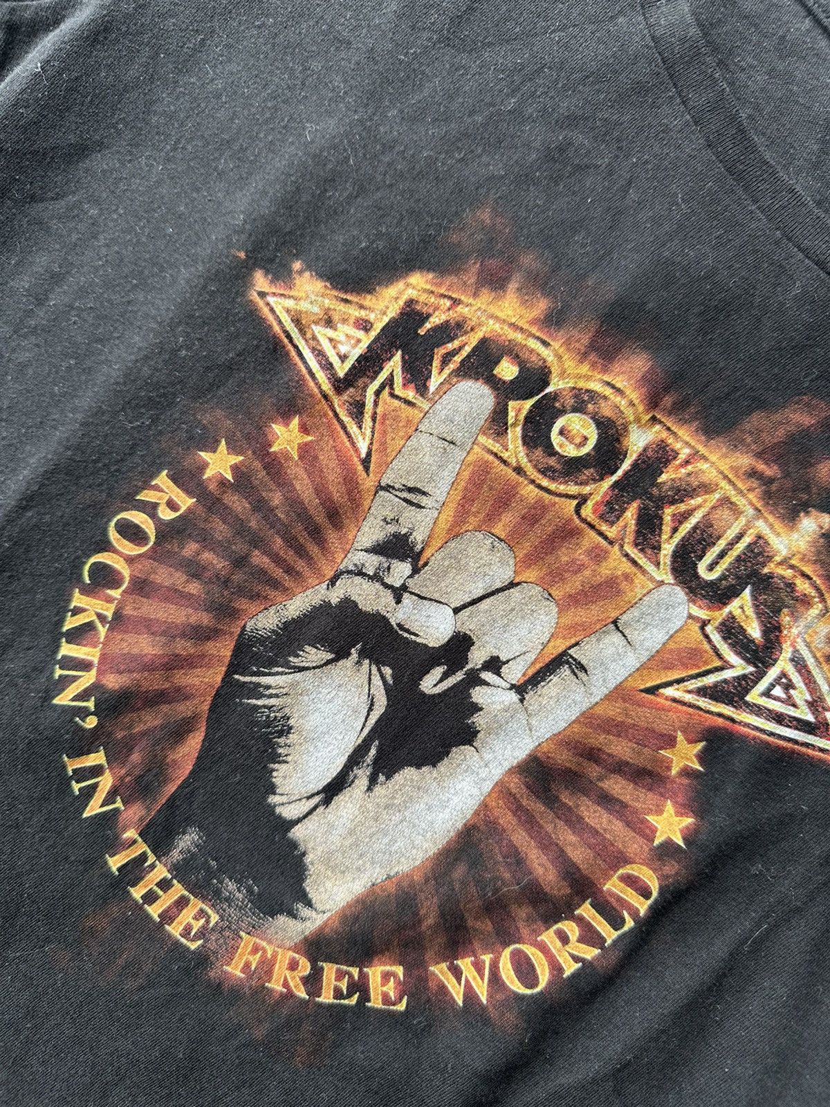 Band Tees KROKUS 🚨 BIG LOGO BLACK TEE RARE ROCKIN IN THE FREE WORLD Size S / US 4 / IT 40 - 4 Thumbnail
