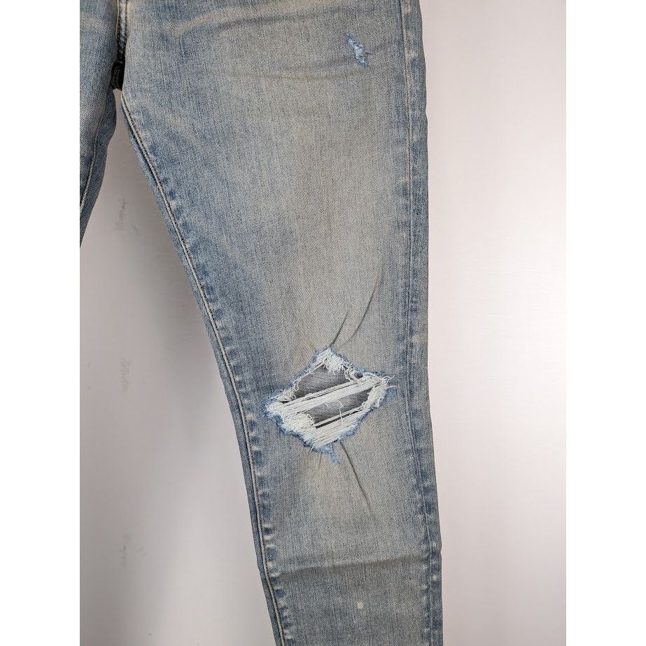 Amiri o1rshd1 Print Drip Logo Jeans in Clay Indigo Size US 32 / EU 48 - 11 Thumbnail