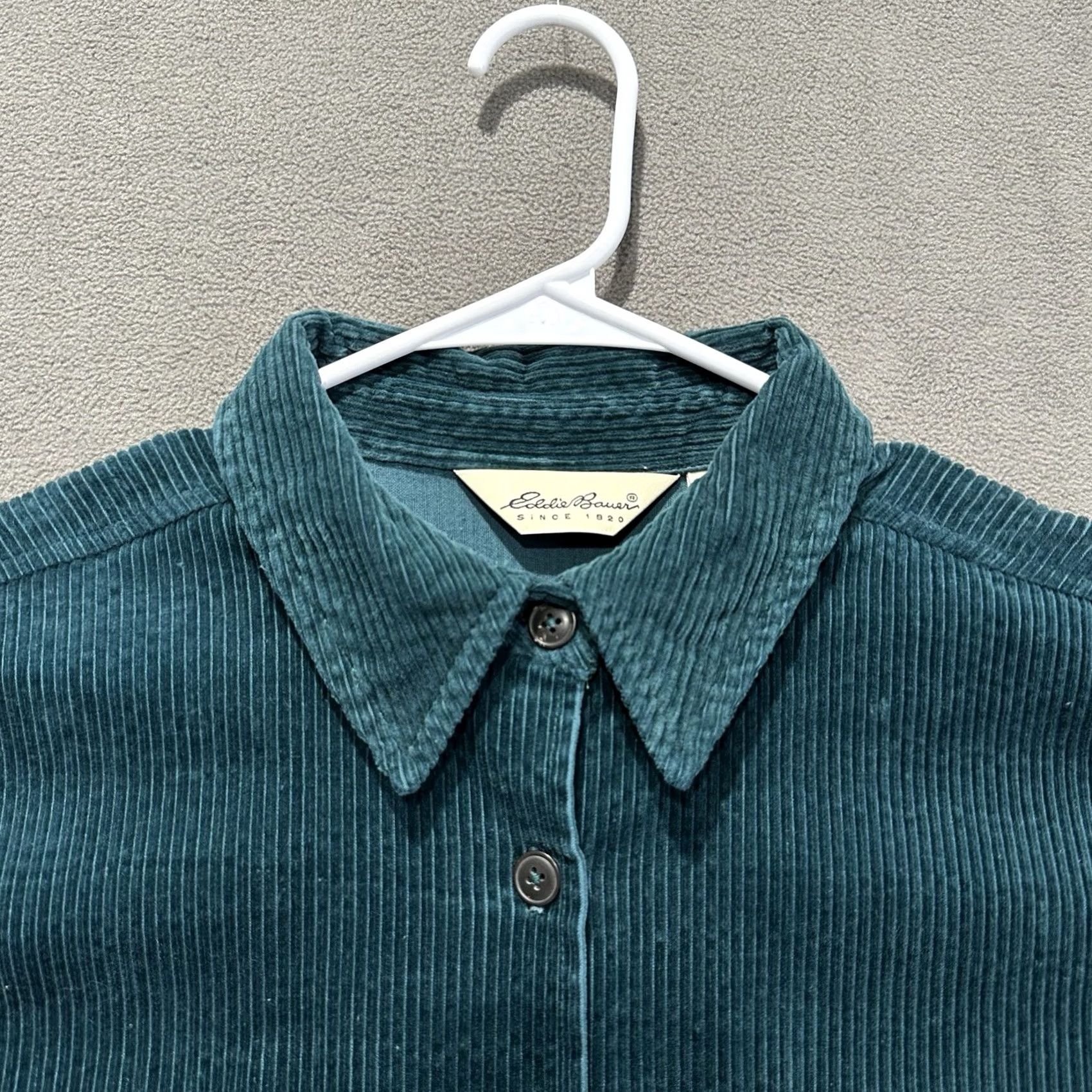 Eddie Bauer Vintage Eddie Bauer Shirt Womens Large Green/Blue Shacket Button Up Oversized Size L / US 10 / IT 46 - 3 Thumbnail