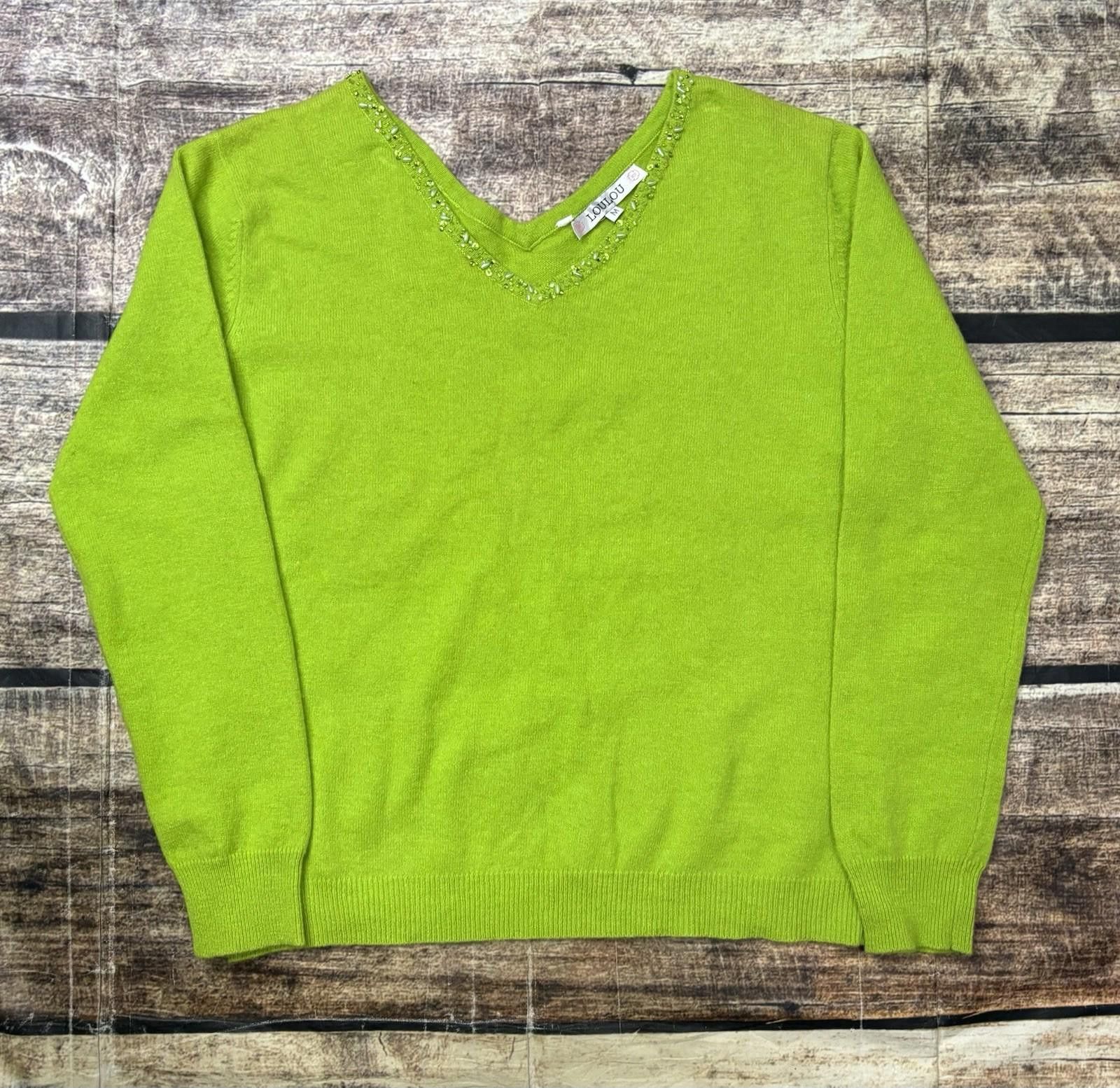 Christian Louboutin Loulou Sweater Womens M Wool Angora Cashmere Embellished Size M / US 6-8 / IT 42-44 - 1 Thumbnail