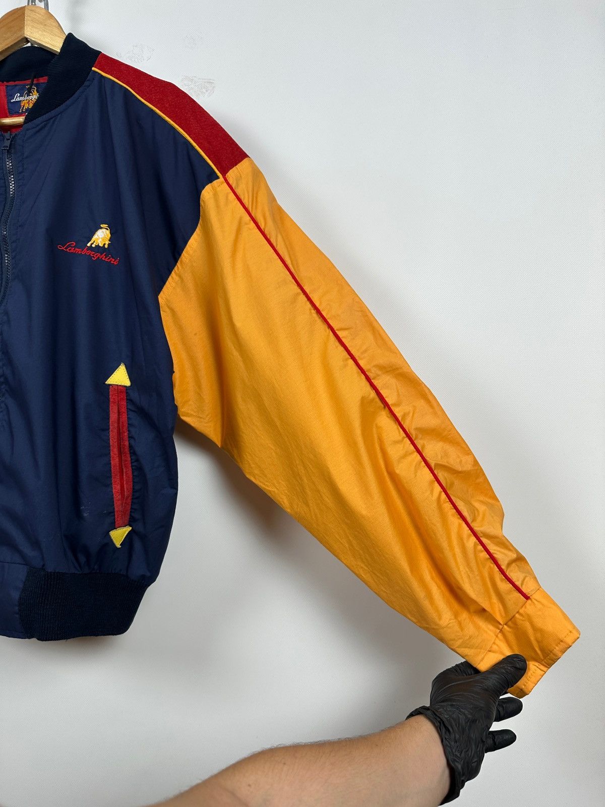Vintage 90s Vintage Lamborghini Leisure Leather Zip Racing Jacket Size US XL / EU 56 / 4 - 10 Thumbnail