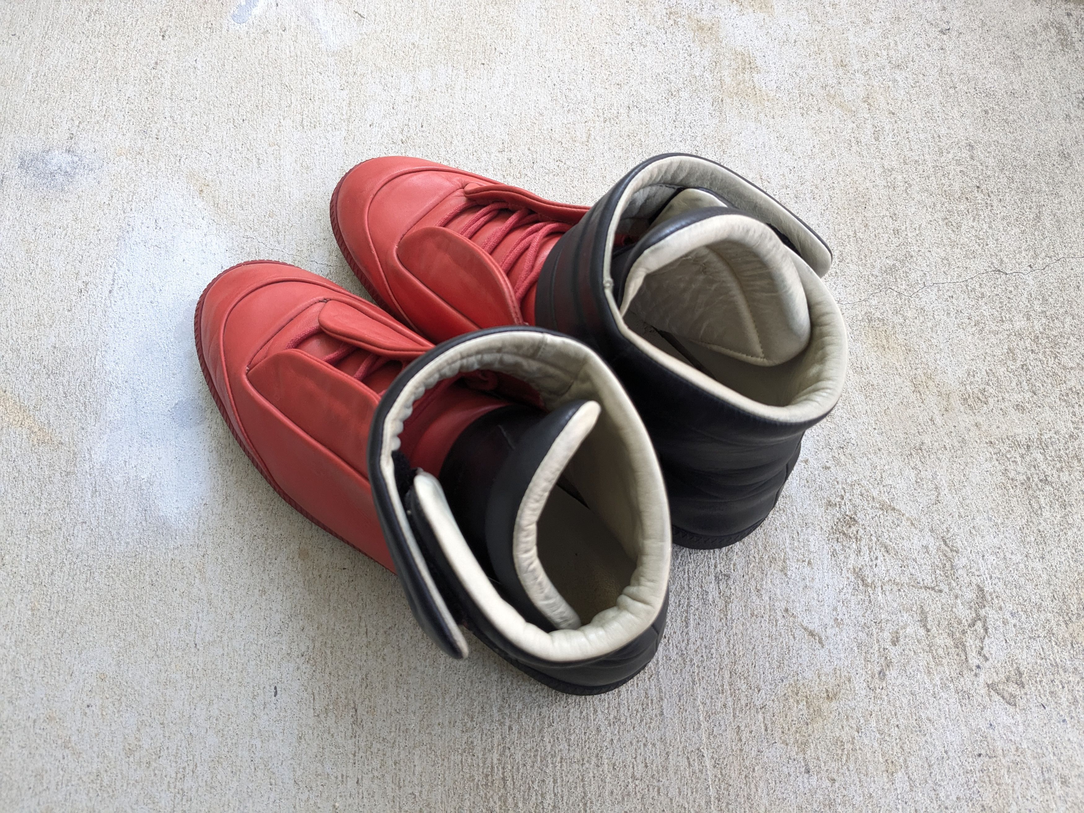 Maison Margiela Maison Margiela Future Red Black 9 42 Leather High Tops Size US 9 / EU 42 - 16 Thumbnail