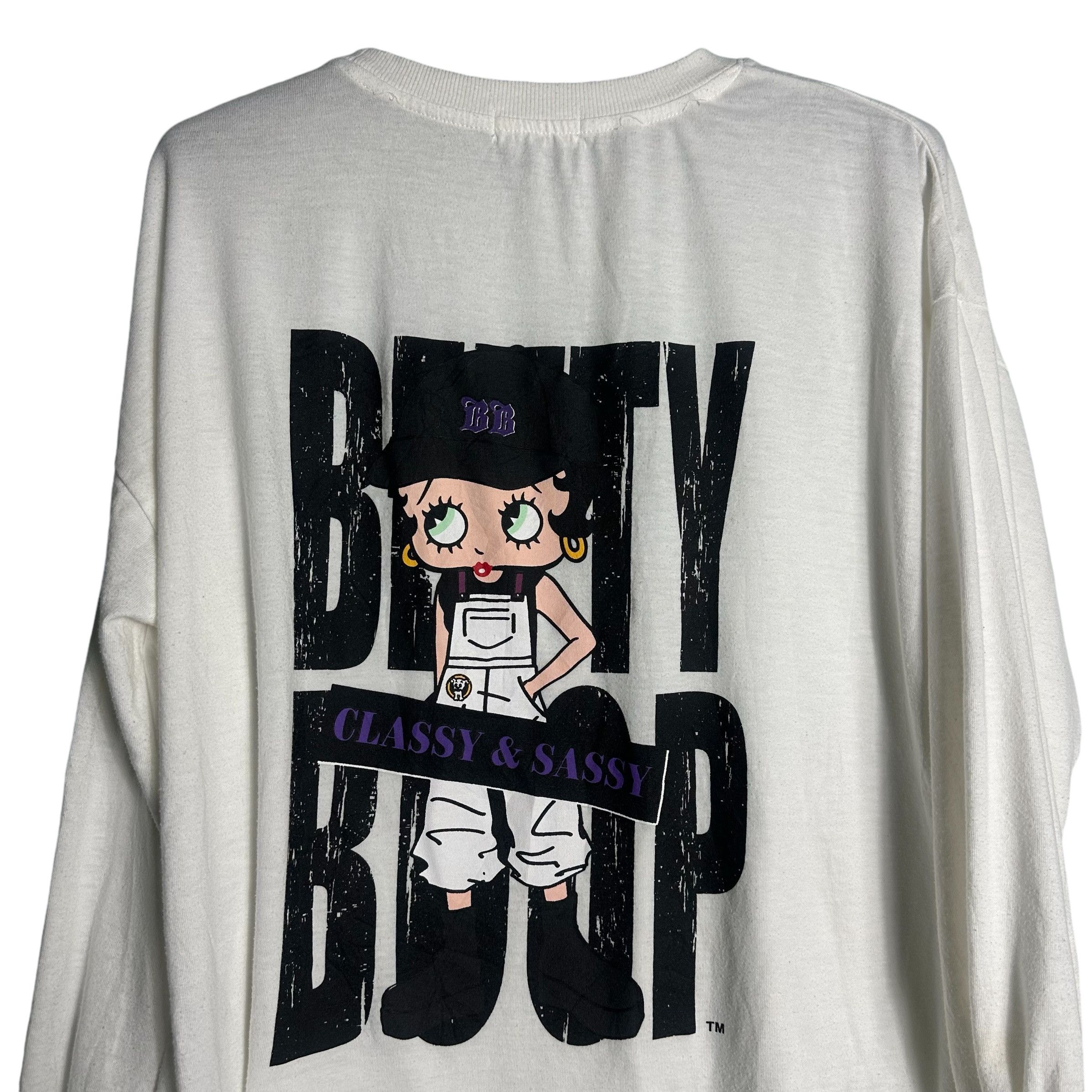 Anime × Cartoon Network × Vintage 🔥RARE🔥Betty Boop Spell Out Long Sleeve T-shirt Size US L / EU 52-54 / 3 - 2 Thumbnail