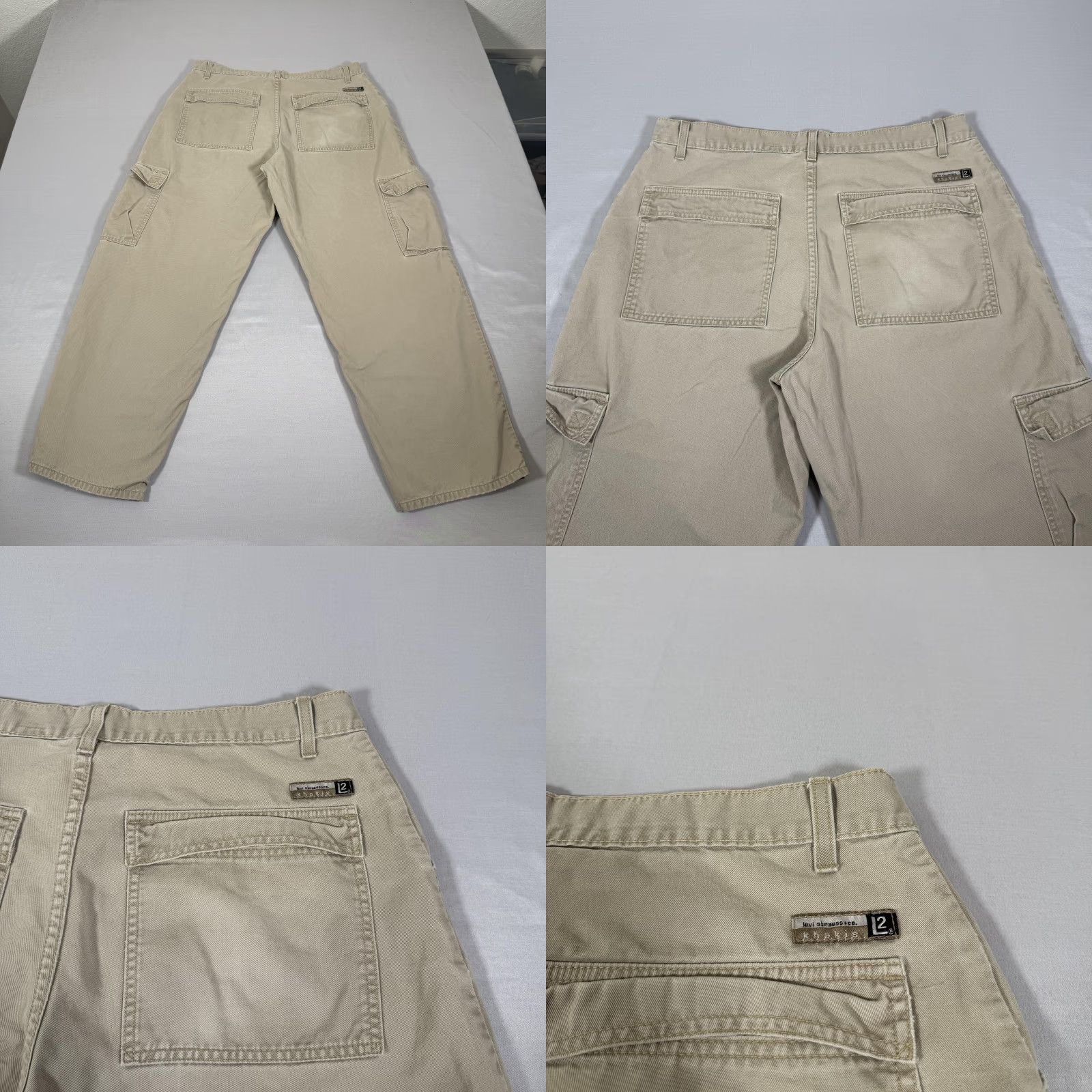 Levi's VINTAGE Levi's L2 Khakis Cargo Pants Mens 36x32 Beige Straight Leg 90s Grunge Y2K Baggy Loose Cargo Pockets Jeans Workwear Shirt? Size US 36 / EU 52 - 10 Thumbnail