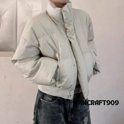 VIBE White Long Neck Puffer Jacket Size US M / EU 48-50 / 2 - 3 Thumbnail