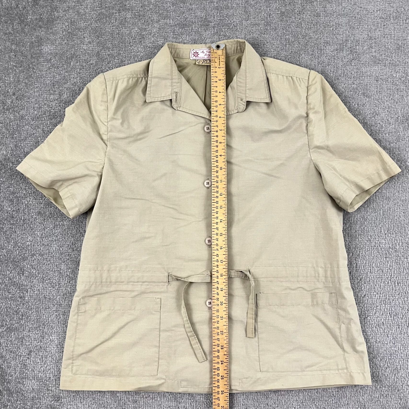 Vintage VINTAGE Gordons Captain’s Lady Shirt Women Size L Cotton Blend Brown Nautical 14 M/L Regular Short Sleeve Button-Up Mens Womens Girls Boys Size L / US 10 / IT 46 - 3 Thumbnail