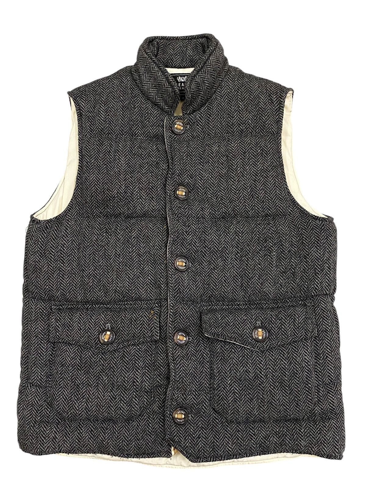 Beams Plus Beams Heart Herringbone Wool Blend Down Vest - Size M Size US M / EU 48-50 / 2 - 1 Thumbnail