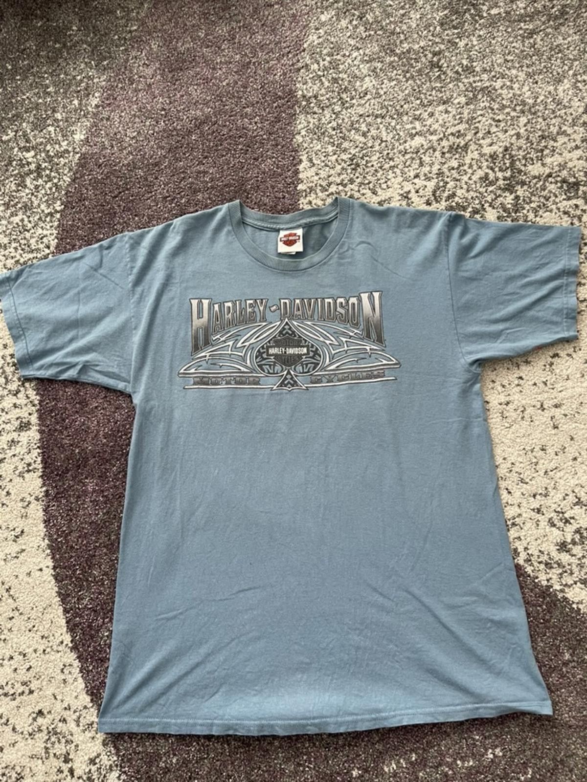 Harley Davidson Vintage Harley-Davidson Tribal Logo Tee – Steel Blue Fade Size US L / EU 52-54 / 3 - 1 Thumbnail
