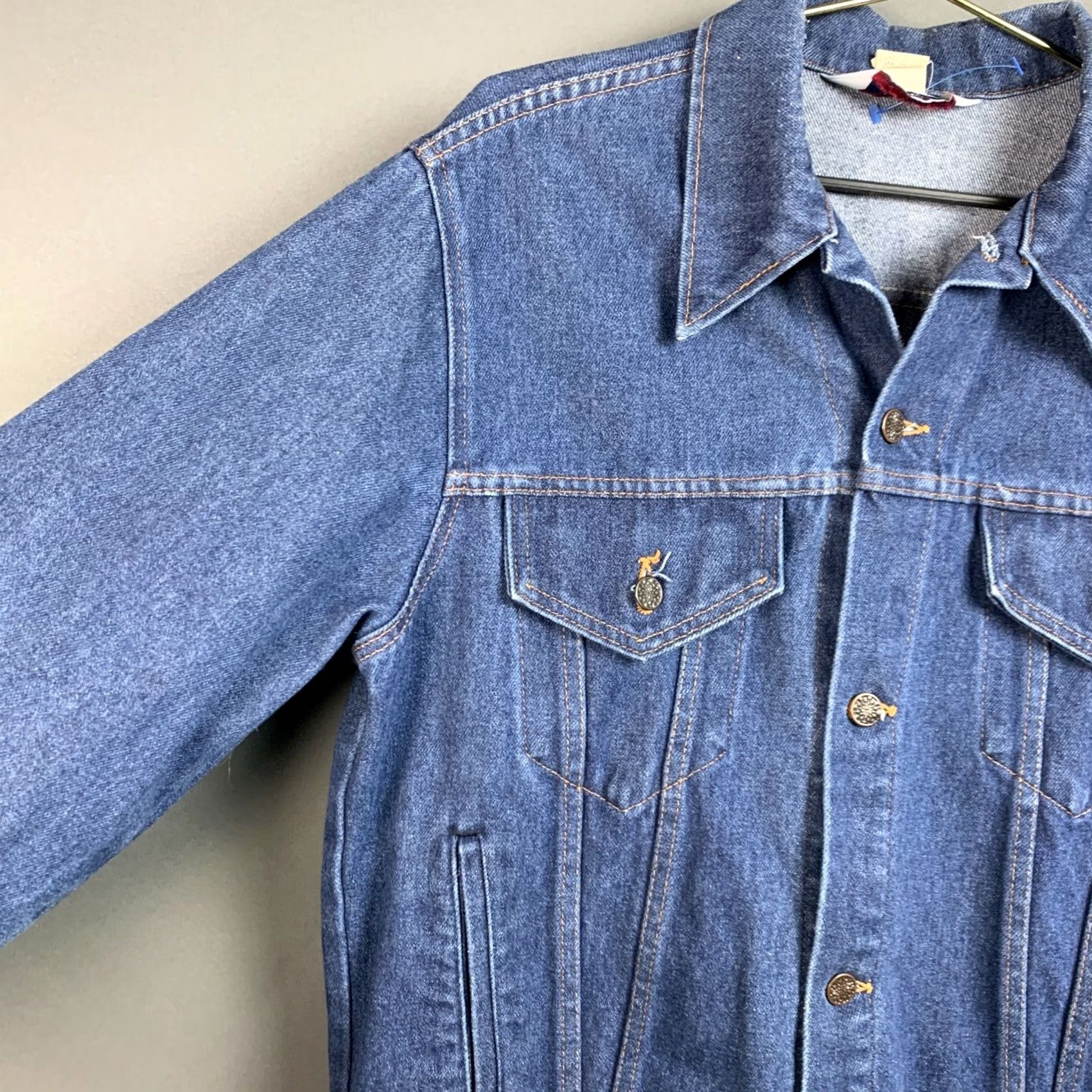 JCPenney VINTAGE JcPenney Denim Jean Button Jacket Shirt Medium 44 Blue 1980s Mens Womens Boys Girls Size US 31 - 2 Thumbnail