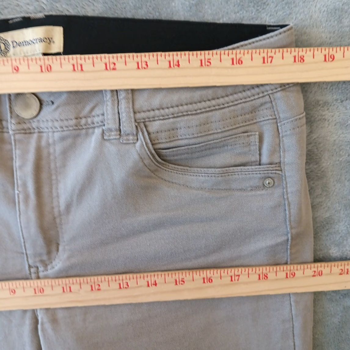 Vintage Democracy Ankle Pants Womens Size 14 Gray Skinny 36x28 Mid Rise Slim Stretch Cotton Blend Zippered Size 36" / US 14 / IT 50 - 2 Thumbnail