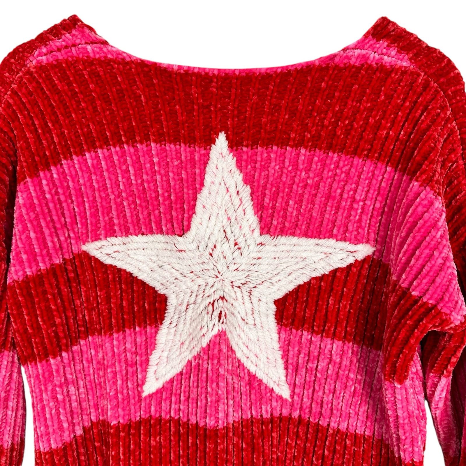 Wildfox Wildfox Heavy Chenille Red Striped Oversized Sweater Small Size S / US 4 / IT 40 - 9 Thumbnail