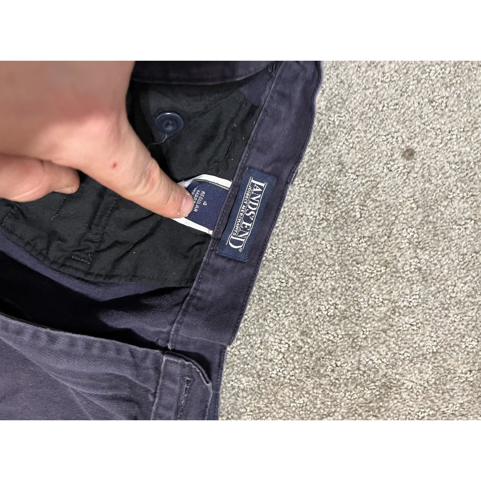 Lands' End Lands' End Women’s Size 4 Navy Blue Stretch Chino Shorts - Blue, Chino, Women, 4, Stretch, Regular, Pre-owned Size 27" / US 4 / IT 40 - 3 Thumbnail